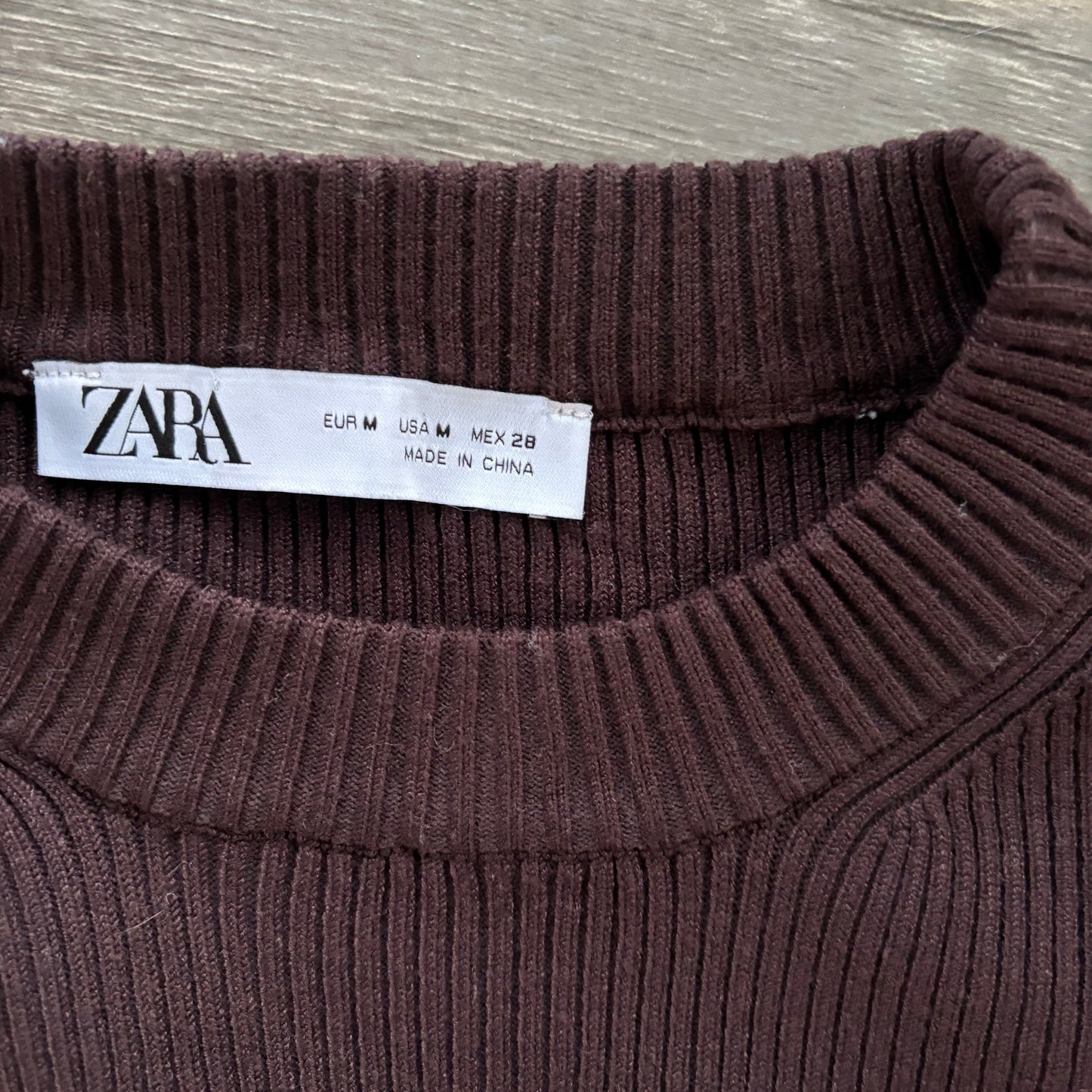 Dress Sweater By Zara In Brown, Size: M