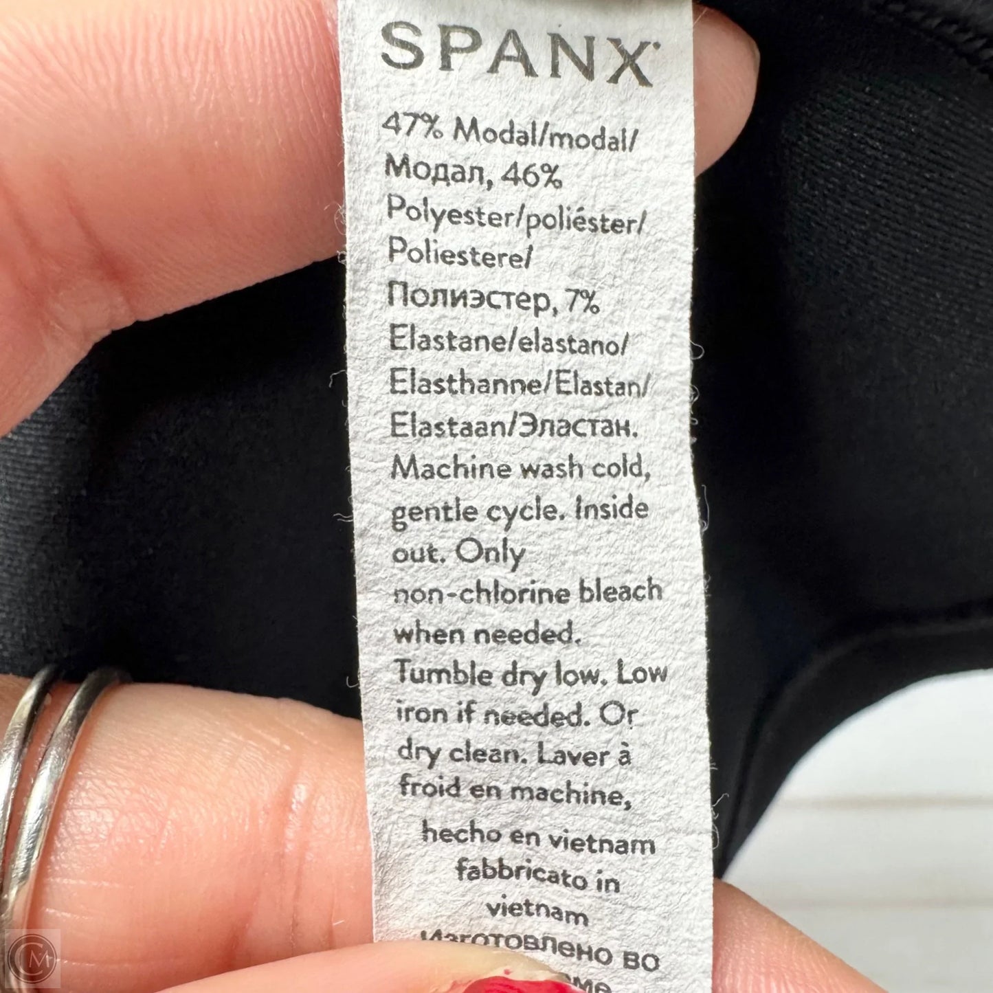 Top Short Sleeve By Spanx In Black, Size: L