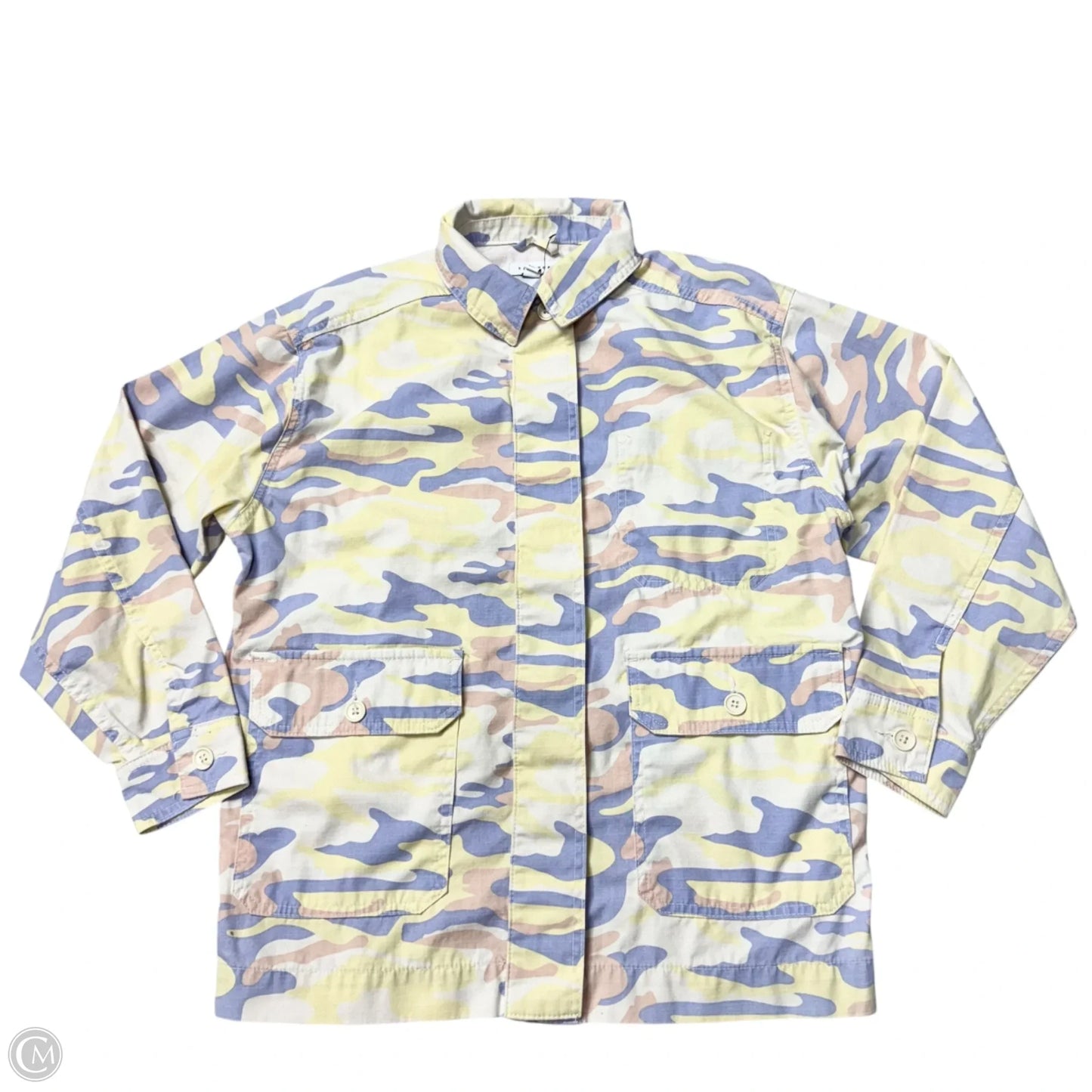 Jacket Shirt By Top Shop In Camouflage Print, Size: S