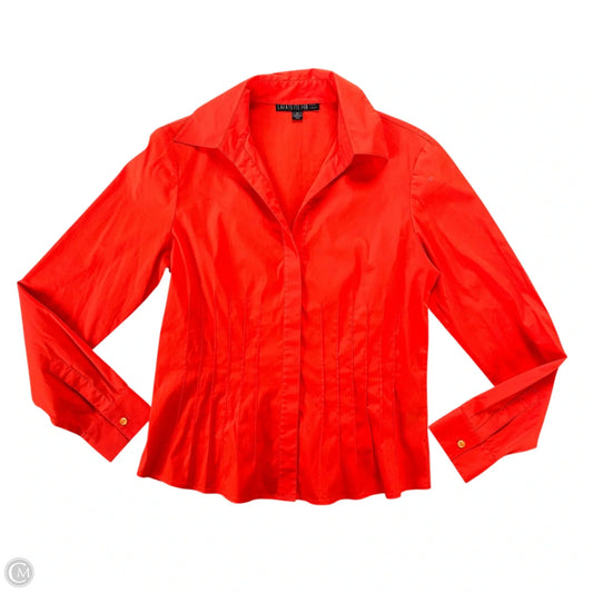 Top Long Sleeve Designer By Lafayette 148 In Orange, Size: S