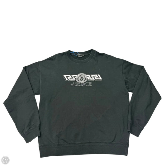 Sweatshirt Luxury Designer By Versace In Black, Size: L