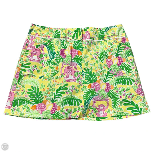 Skort Designer By Lilly Pulitzer In Green & Yellow, Size: 10