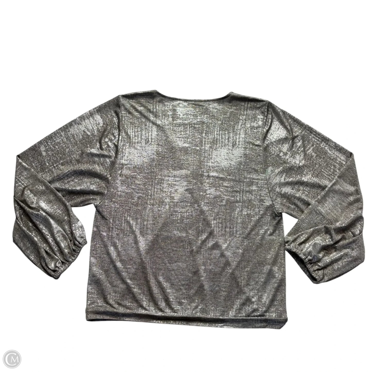 Top Long Sleeve By Anthropologie In Silver, Size: L