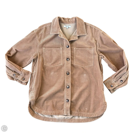 Jacket Shirt By Madewell In Tan, Size: S