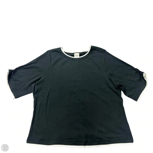 Top Short Sleeve By Maeve In Black & White, Size: 2x