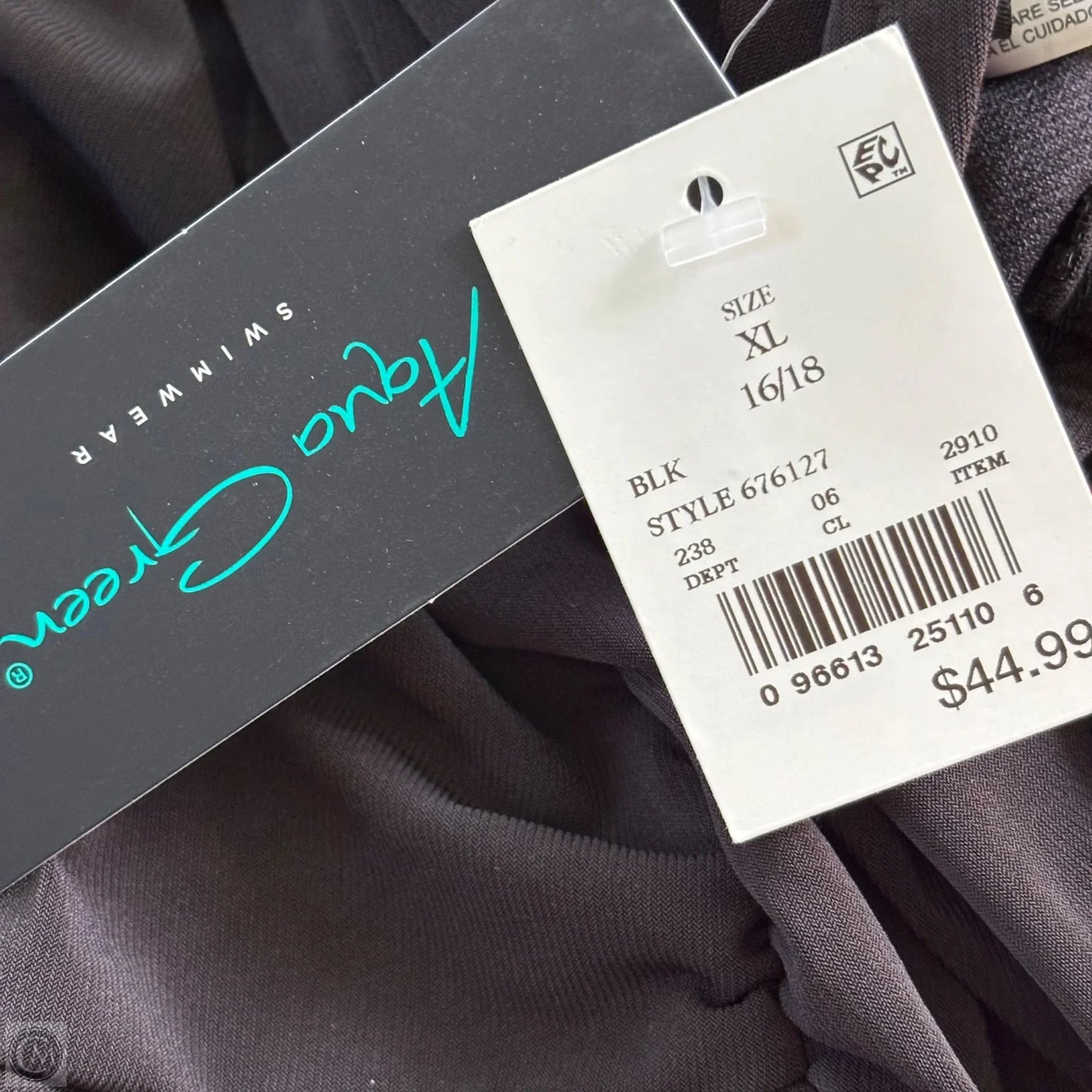 Swimsuit By Aquagreen In Black, Size: Xl