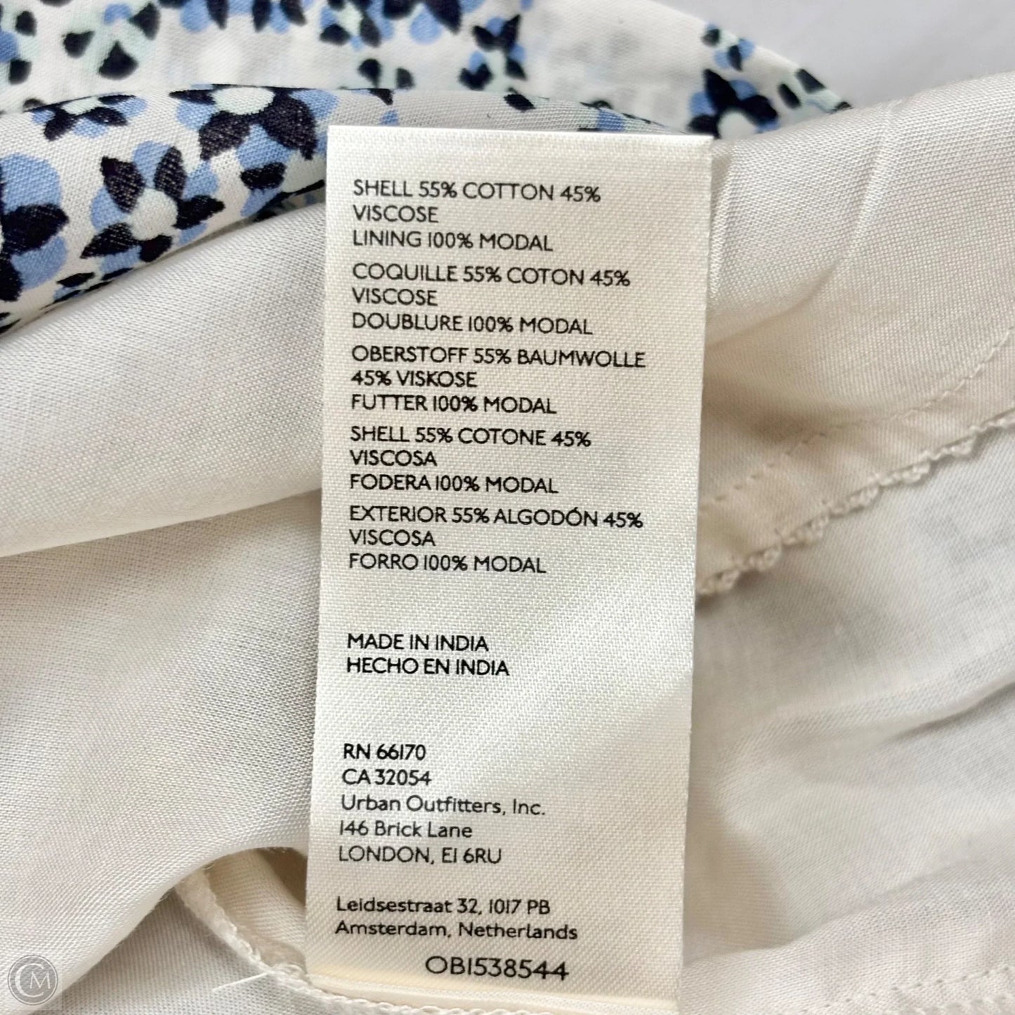 Dress Casual Short By Anthropologie In Blue & White, Size: Xl