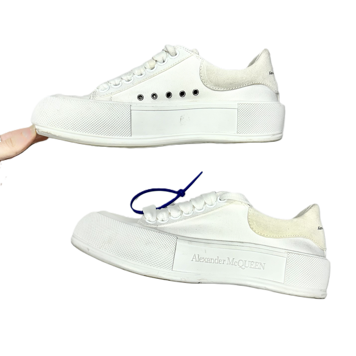 Shoes Luxury Designer By Alexander Mcqueen In White, Size: 8.5