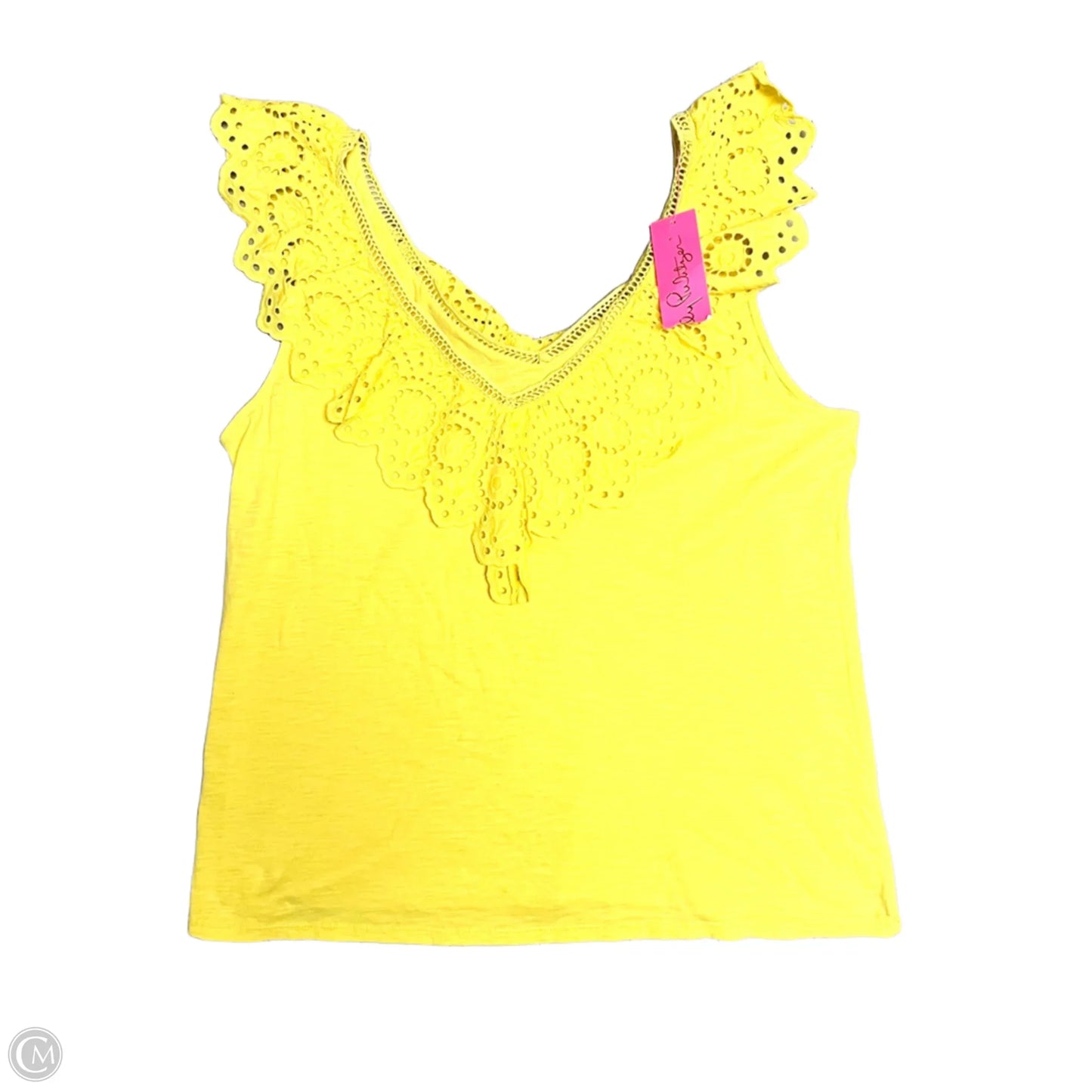 Top Sleeveless Designer By Lilly Pulitzer In Yellow, Size: L