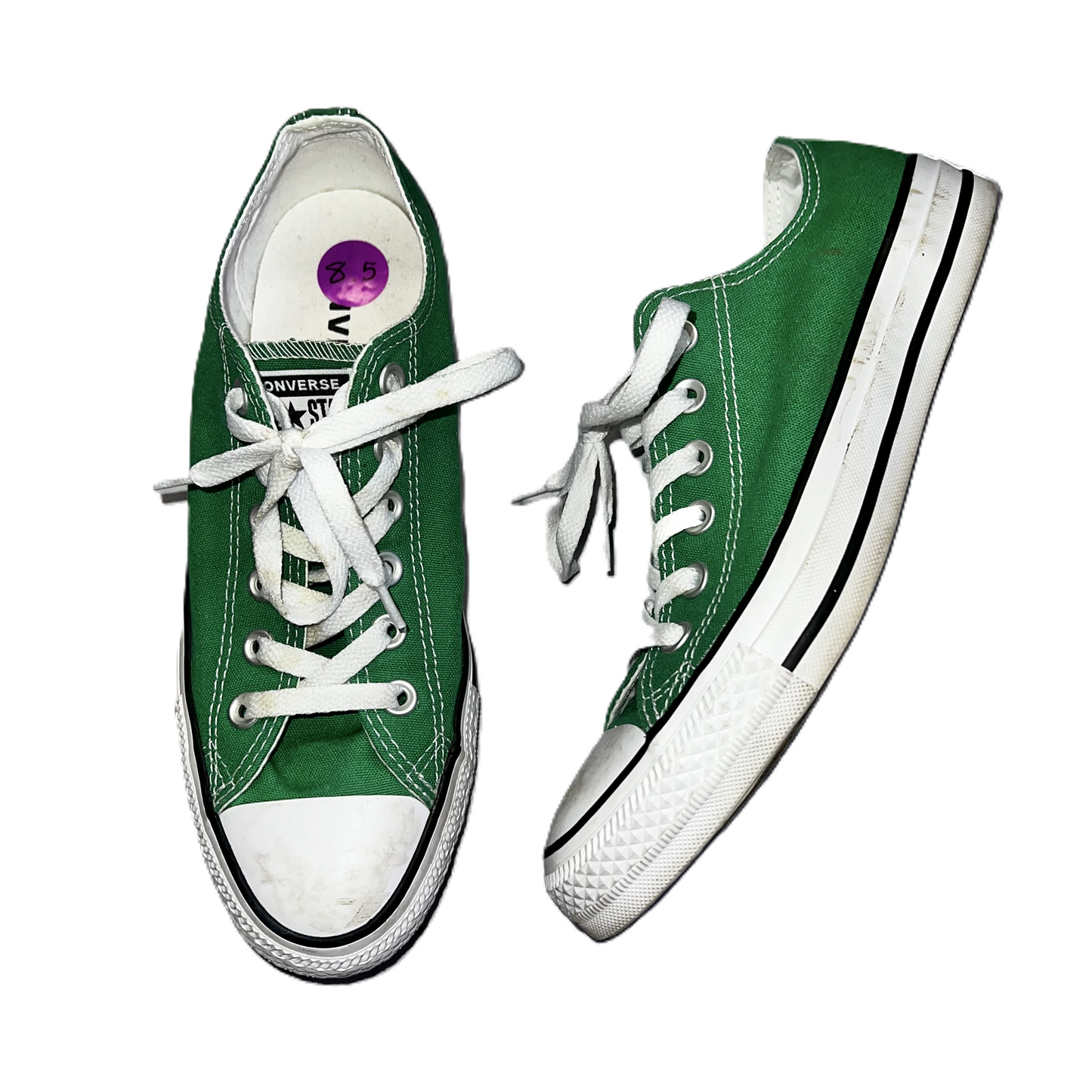 Green & White Shoes Sneakers By Converse, Size: 8.5