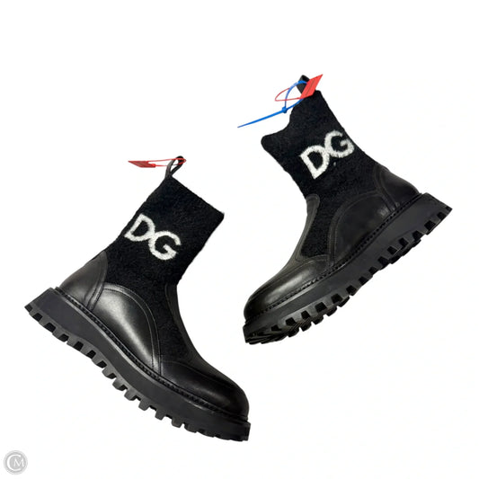 Boots Luxury Designer By Dolce And Gabbana In Black, Size: 9.5