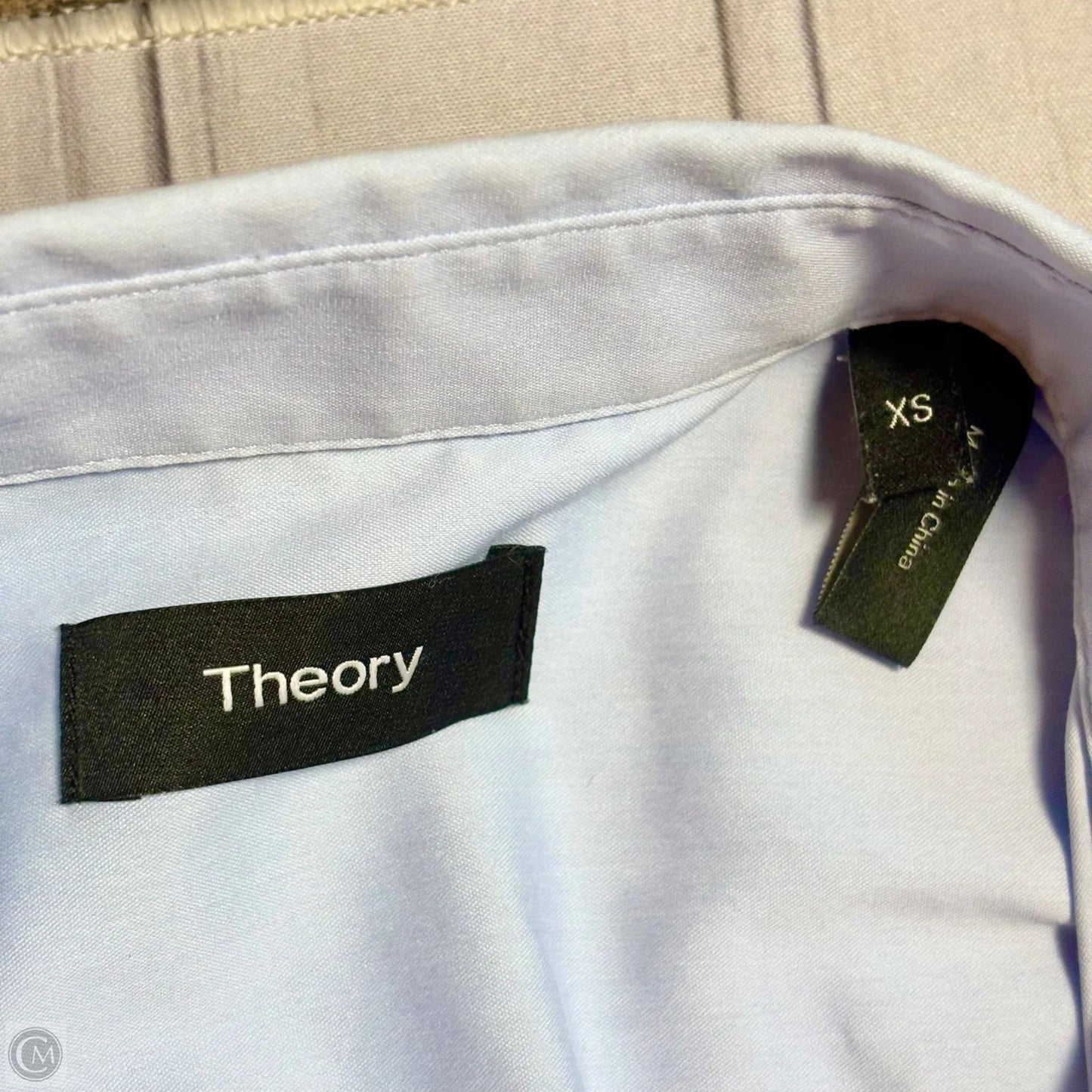Top Short Sleeve By Theory In Blue, Size: Xs