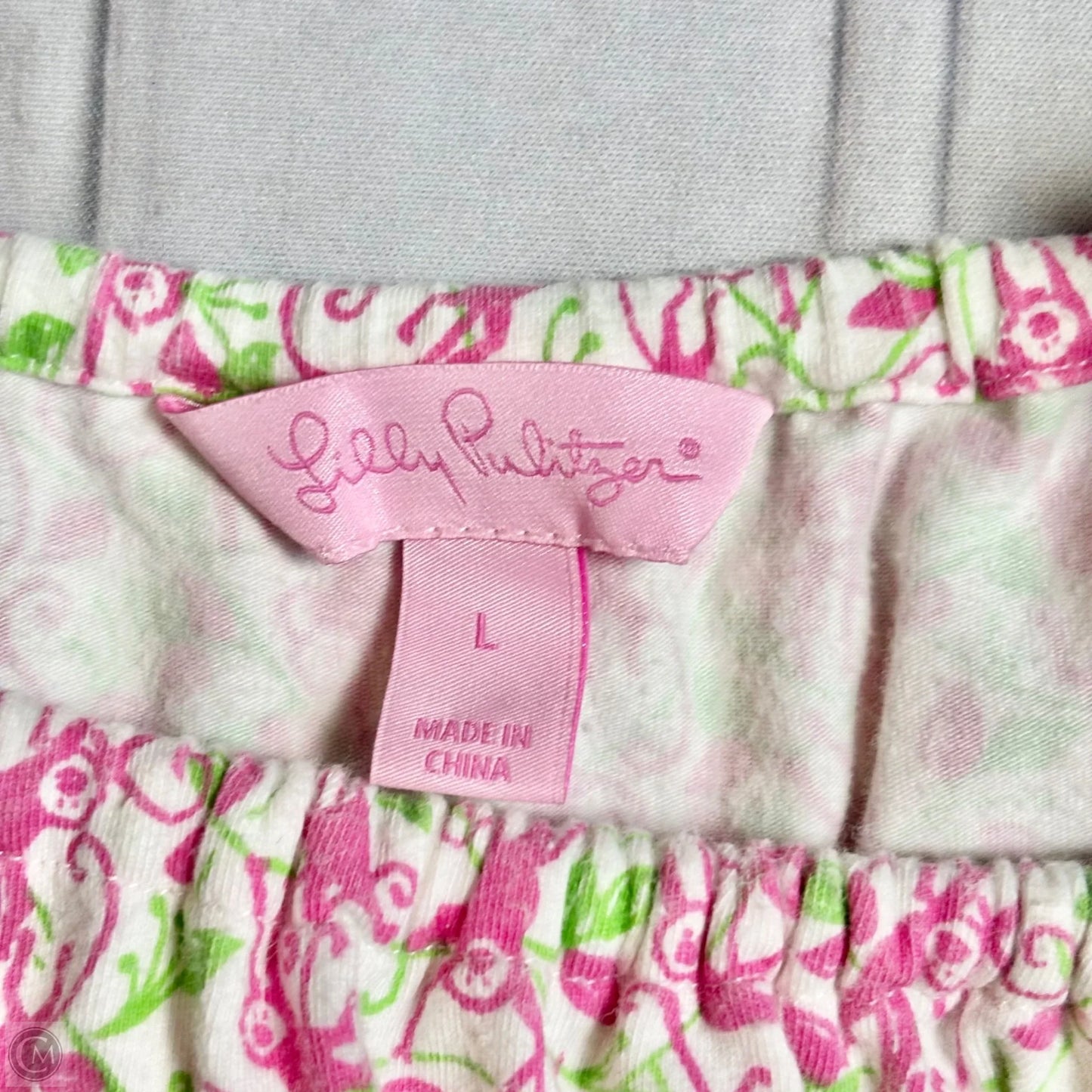 Pajamas Designer By Lilly Pulitzer In Green & Pink, Size: L