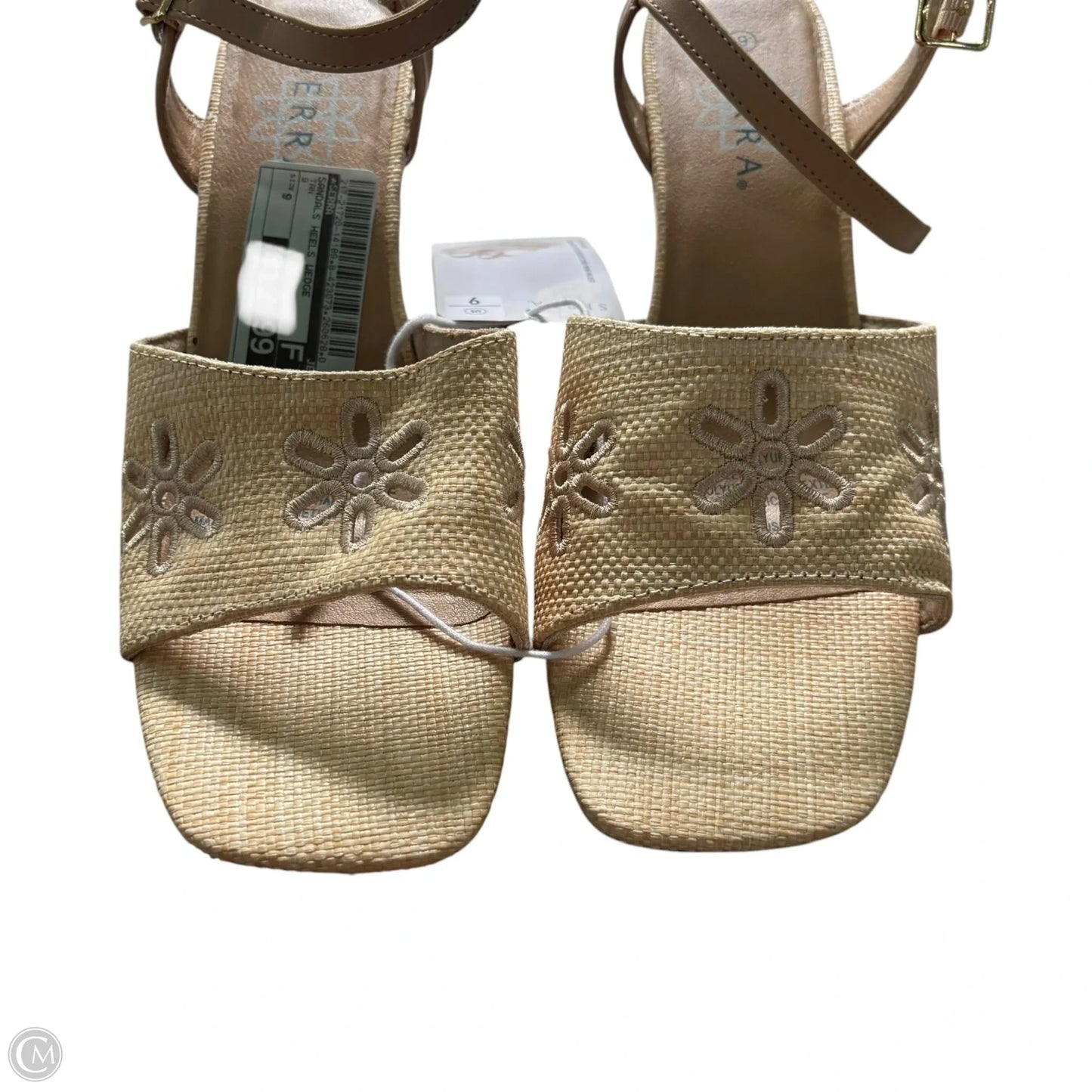Sandals Heels Wedge By Serra In Tan, Size: 9