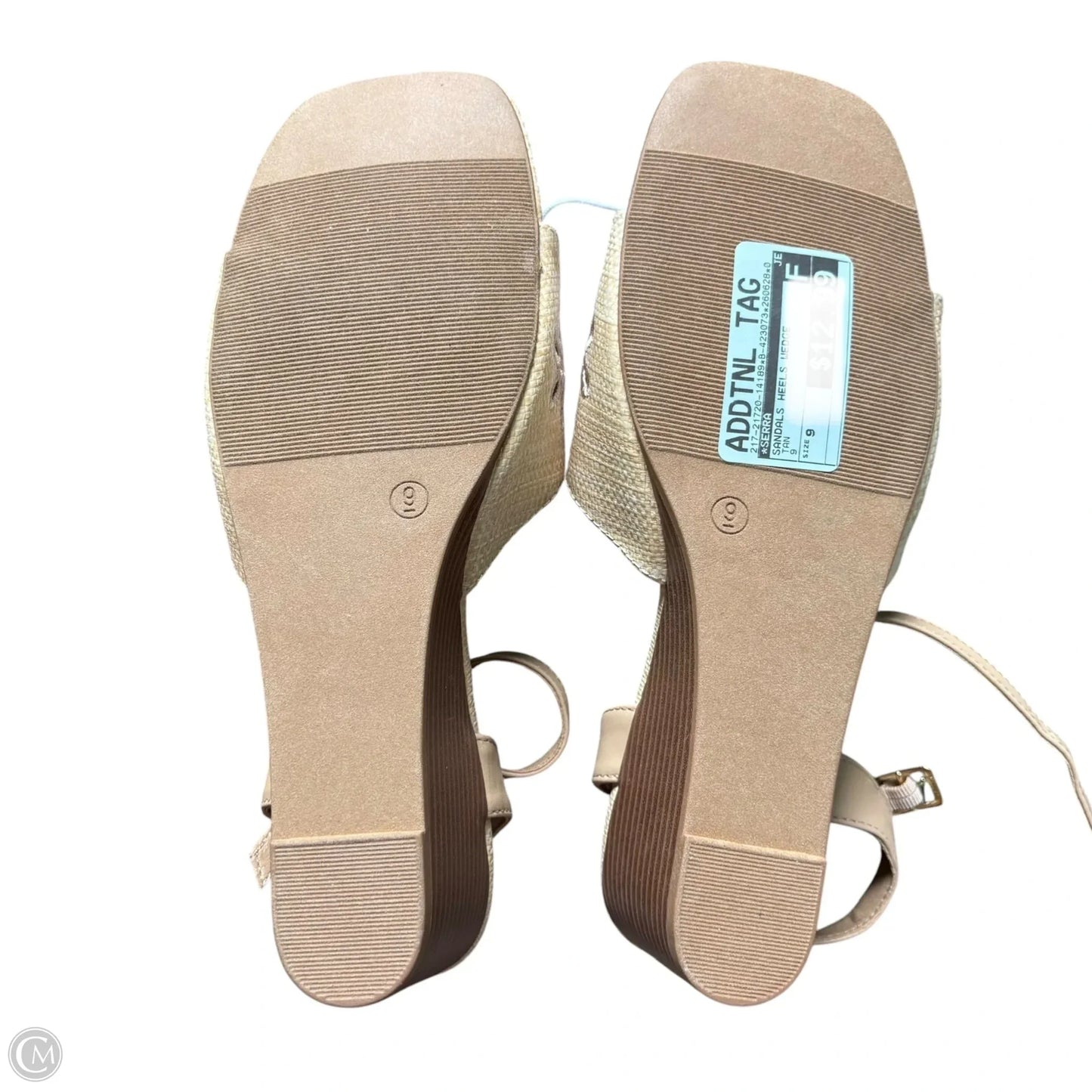 Sandals Heels Wedge By Serra In Tan, Size: 9