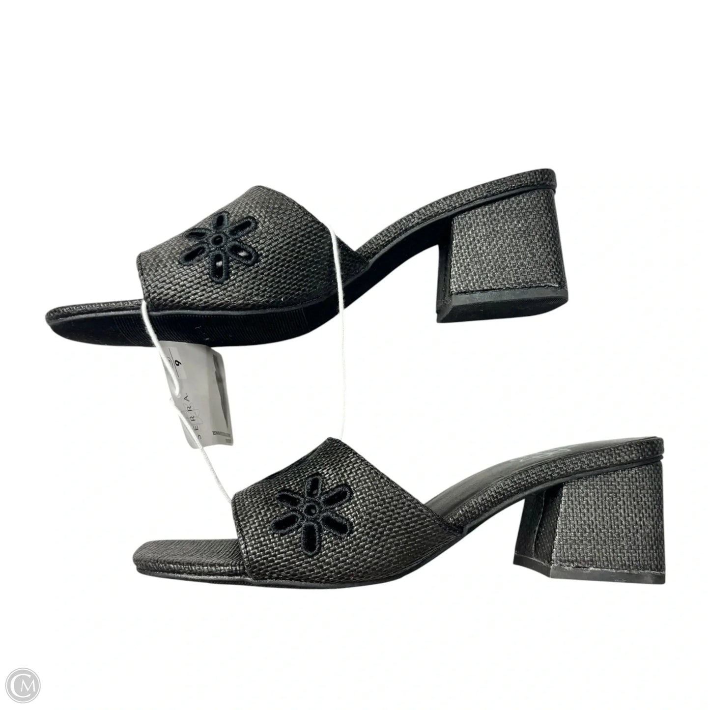 Sandals Heels Wedge By Serra In Black, Size: 9