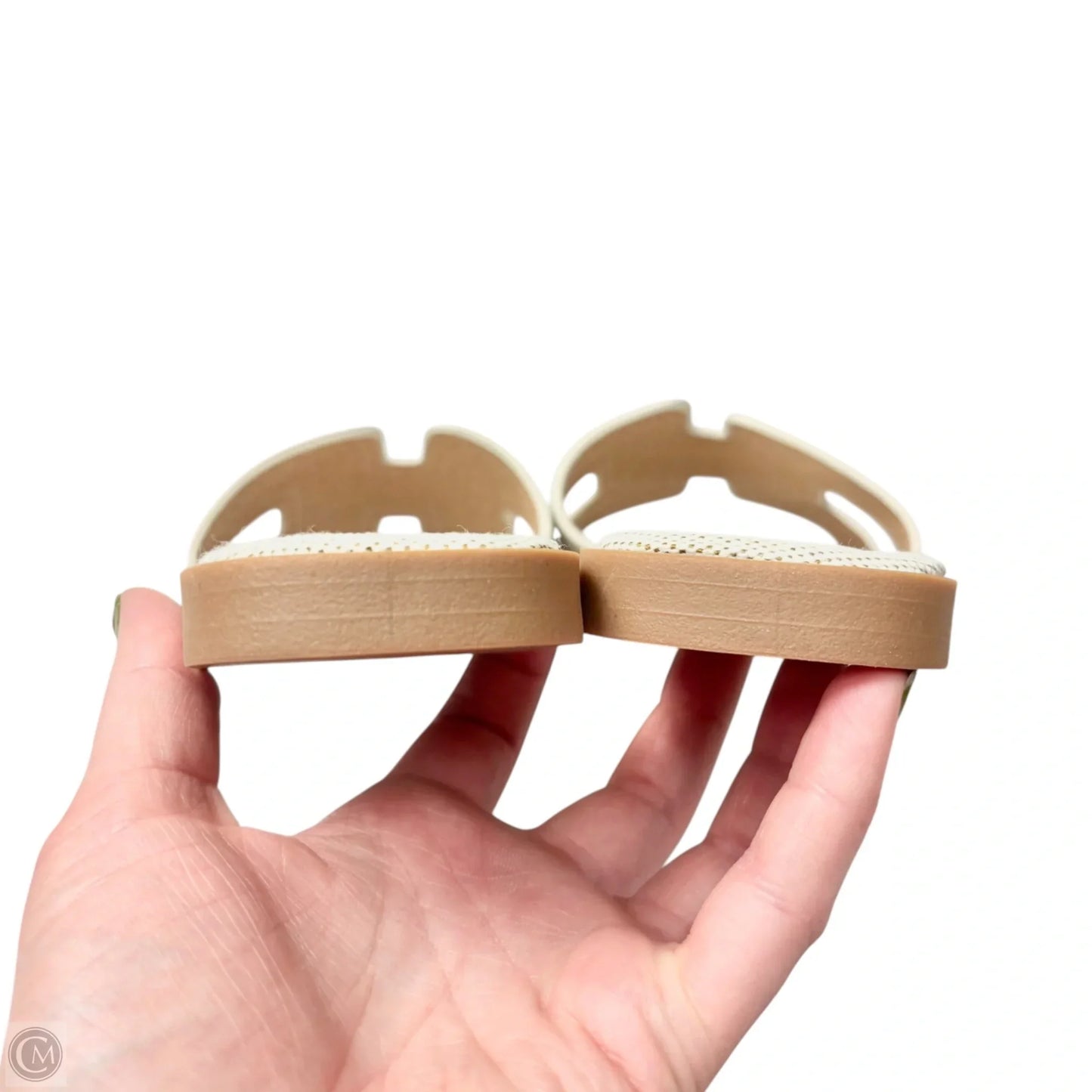 Sandals Flats By Top Moda In Cream, Size: 8.5