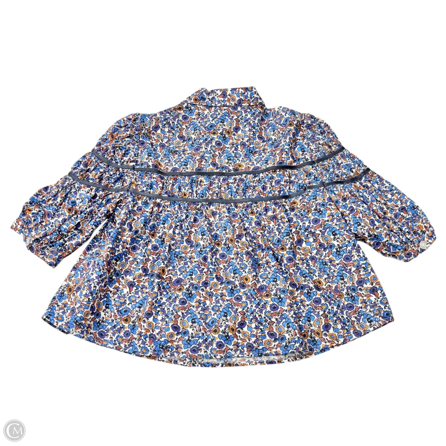 Top Short Sleeve By Maeve In Blue & Brown, Size: S
