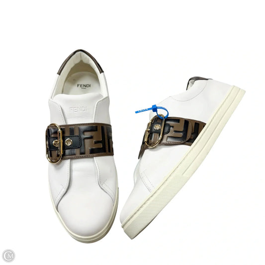 Shoes Luxury Designer By Fendi In White, Size: 9.5