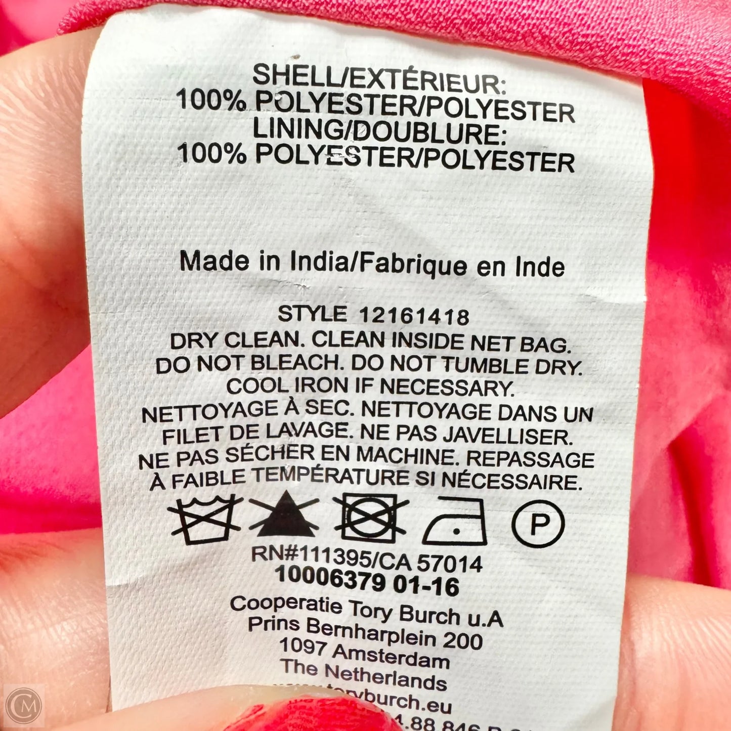 Dress Designer By Tory Burch In Pink & Red, Size: S