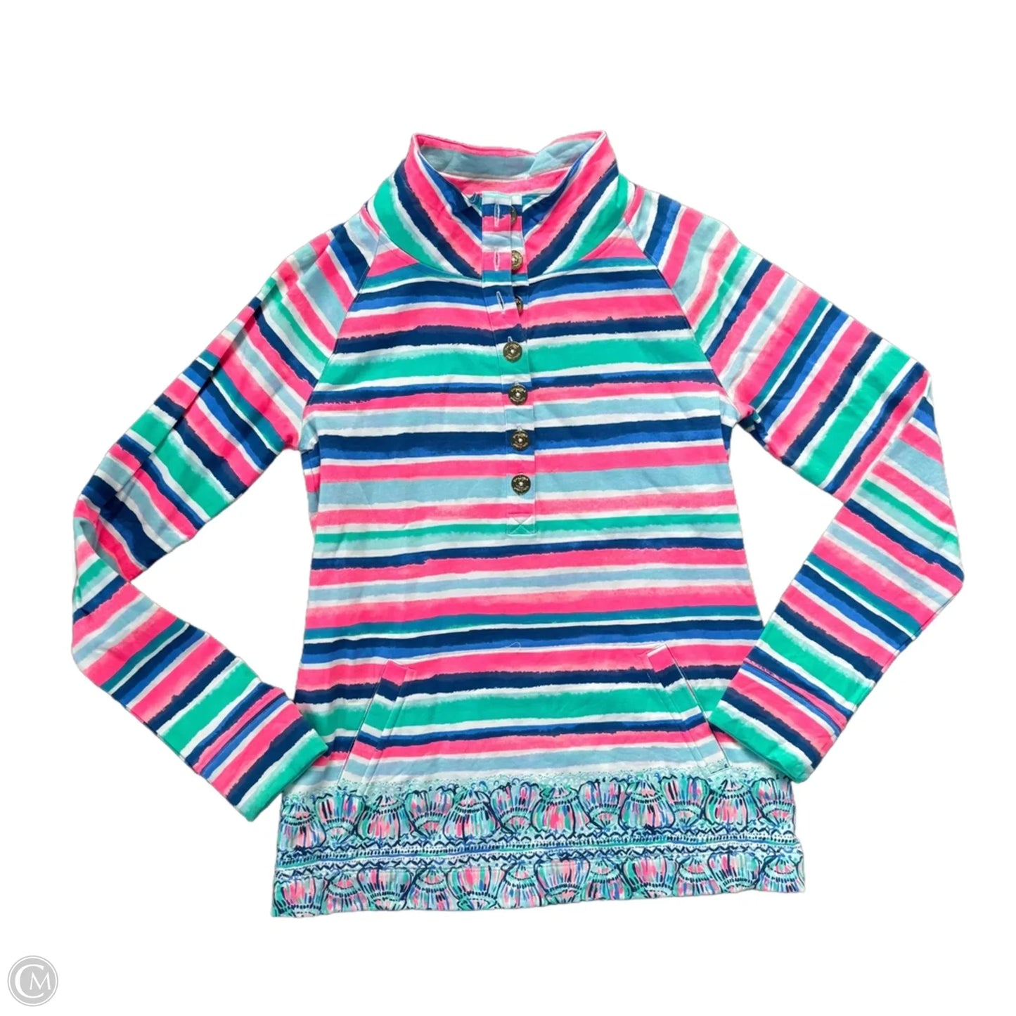 Top Long Sleeve Designer By Lilly Pulitzer In Blue & Pink, Size: Sp