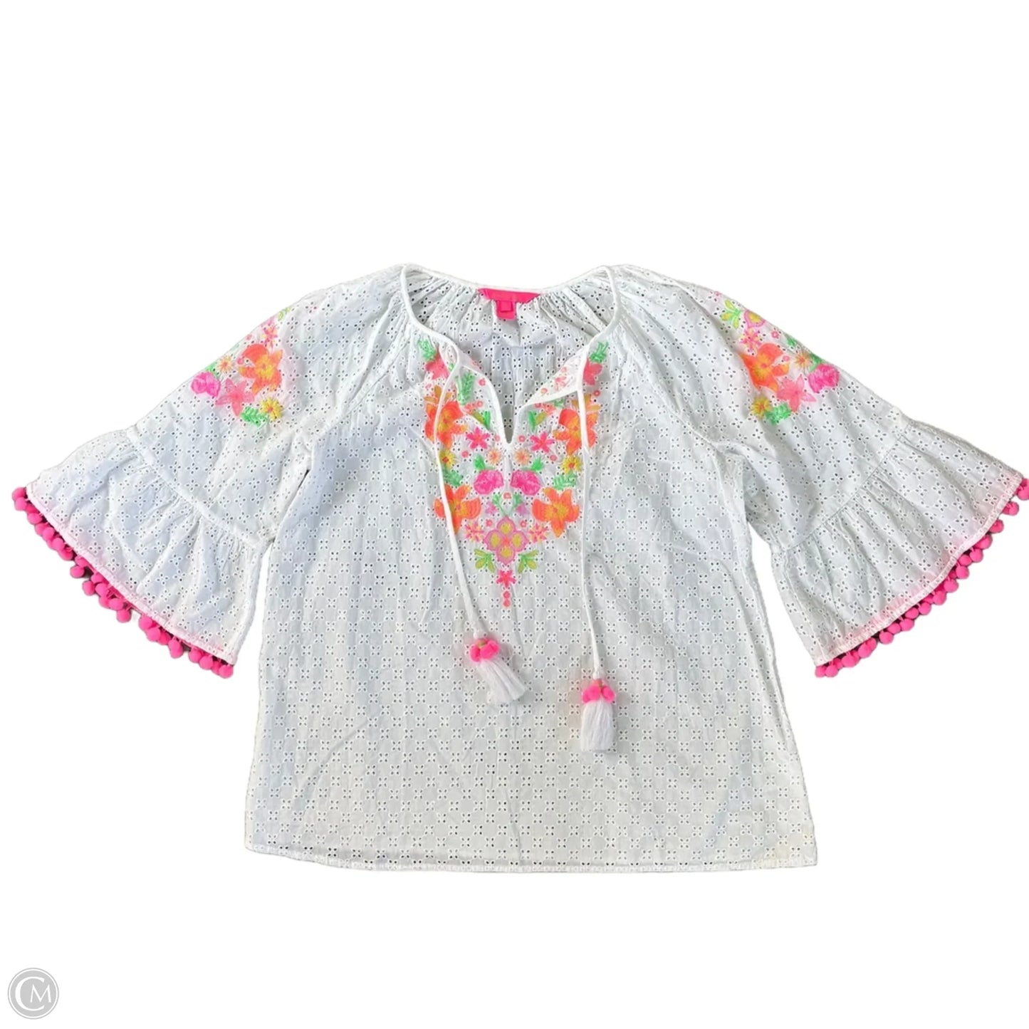 Top Long Sleeve Designer By Lilly Pulitzer In White, Size: S