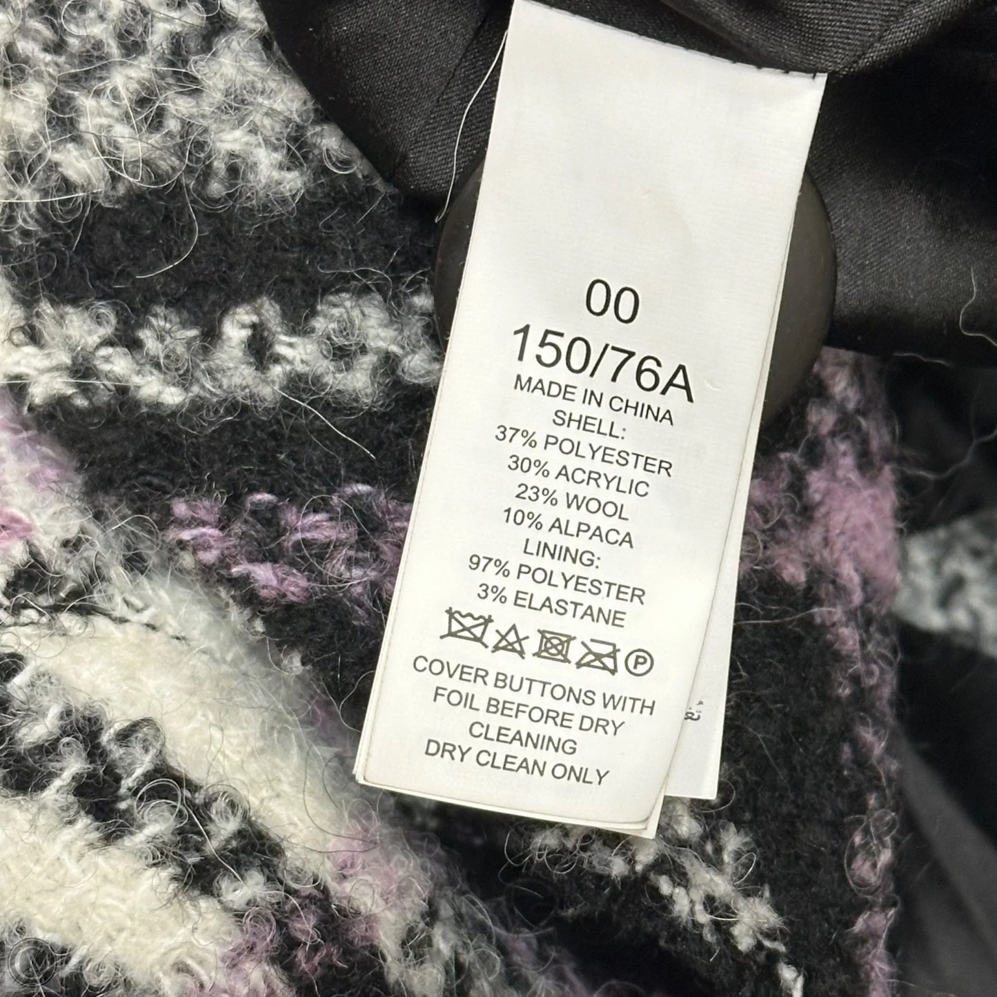 Coat Designer By Kate Spade In Black & Purple, Size: Xs