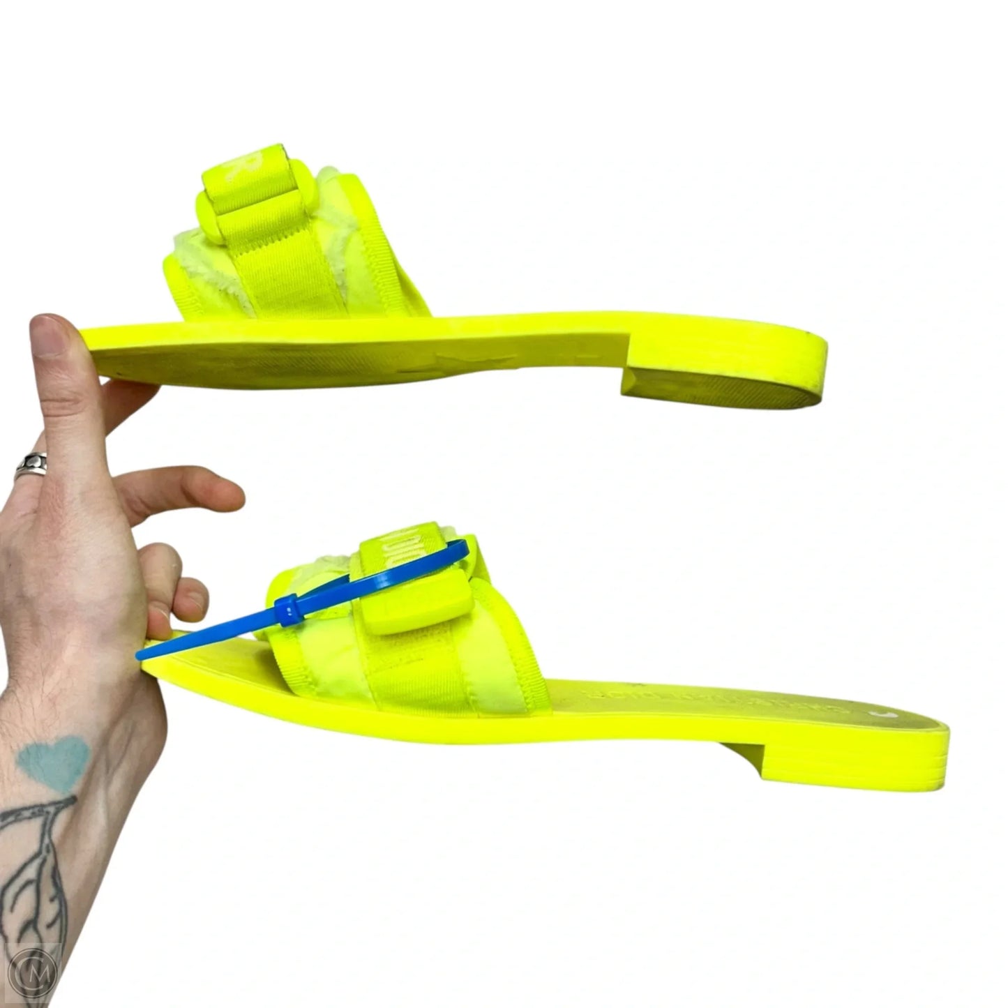Sandals Luxury Designer By Christian Dior In Neon, Size: 8