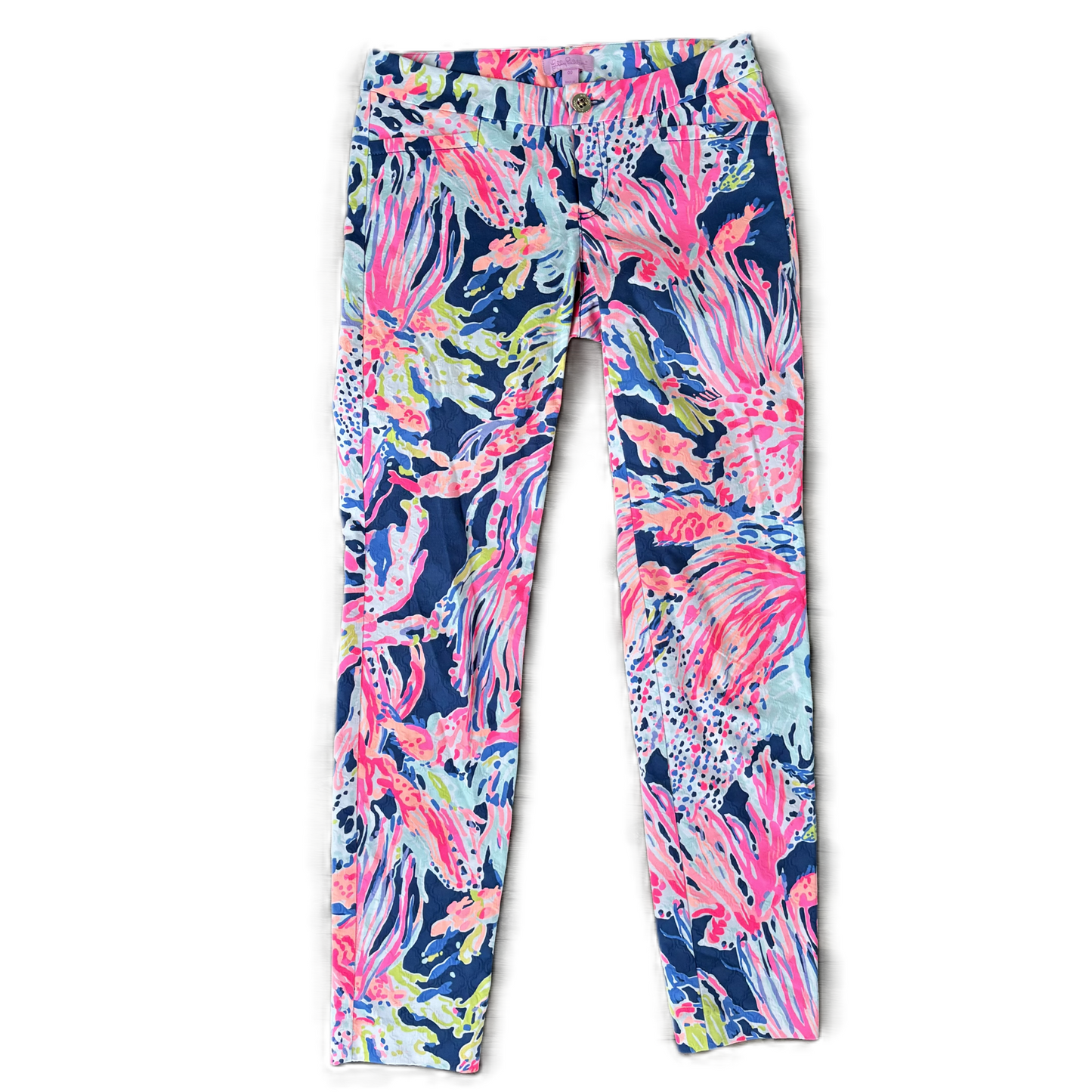 Pants Designer By Lilly Pulitzer In Blue & Pink, Size: 00