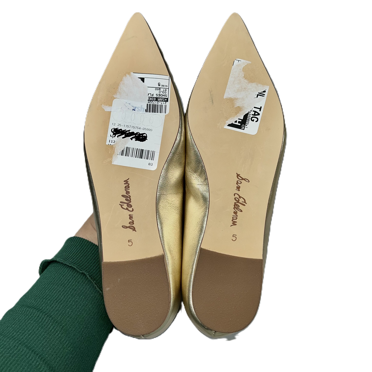 Gold Shoes Flats By Sam Edelman, Size: 5