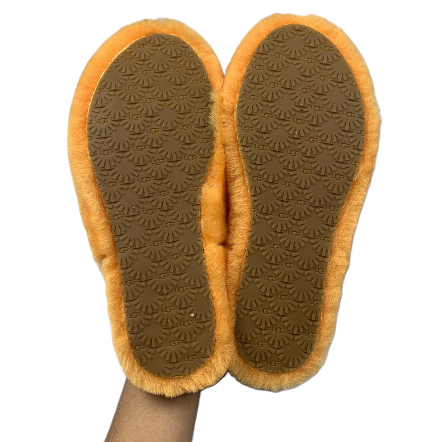 Slippers Designer By Ugg In Orange, Size: 5