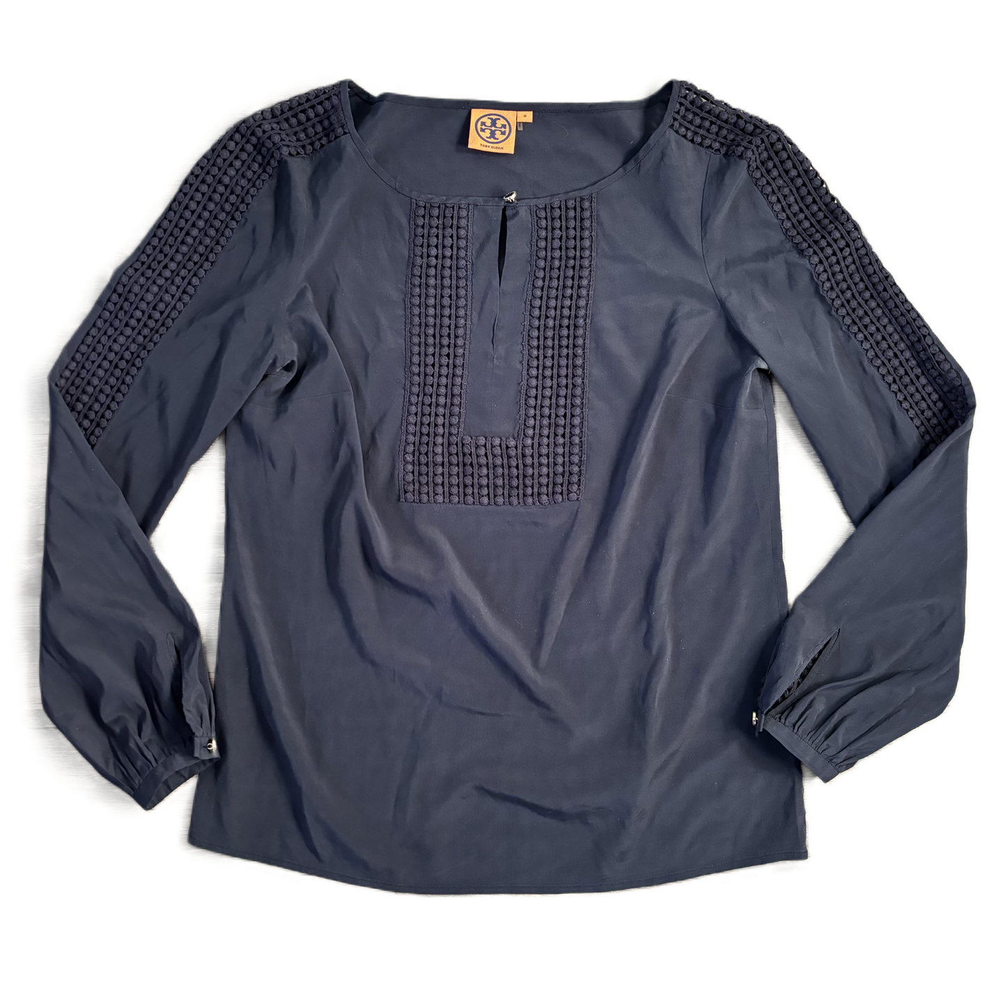 Top Long Sleeve Designer By Tory Burch In Navy, Size: M