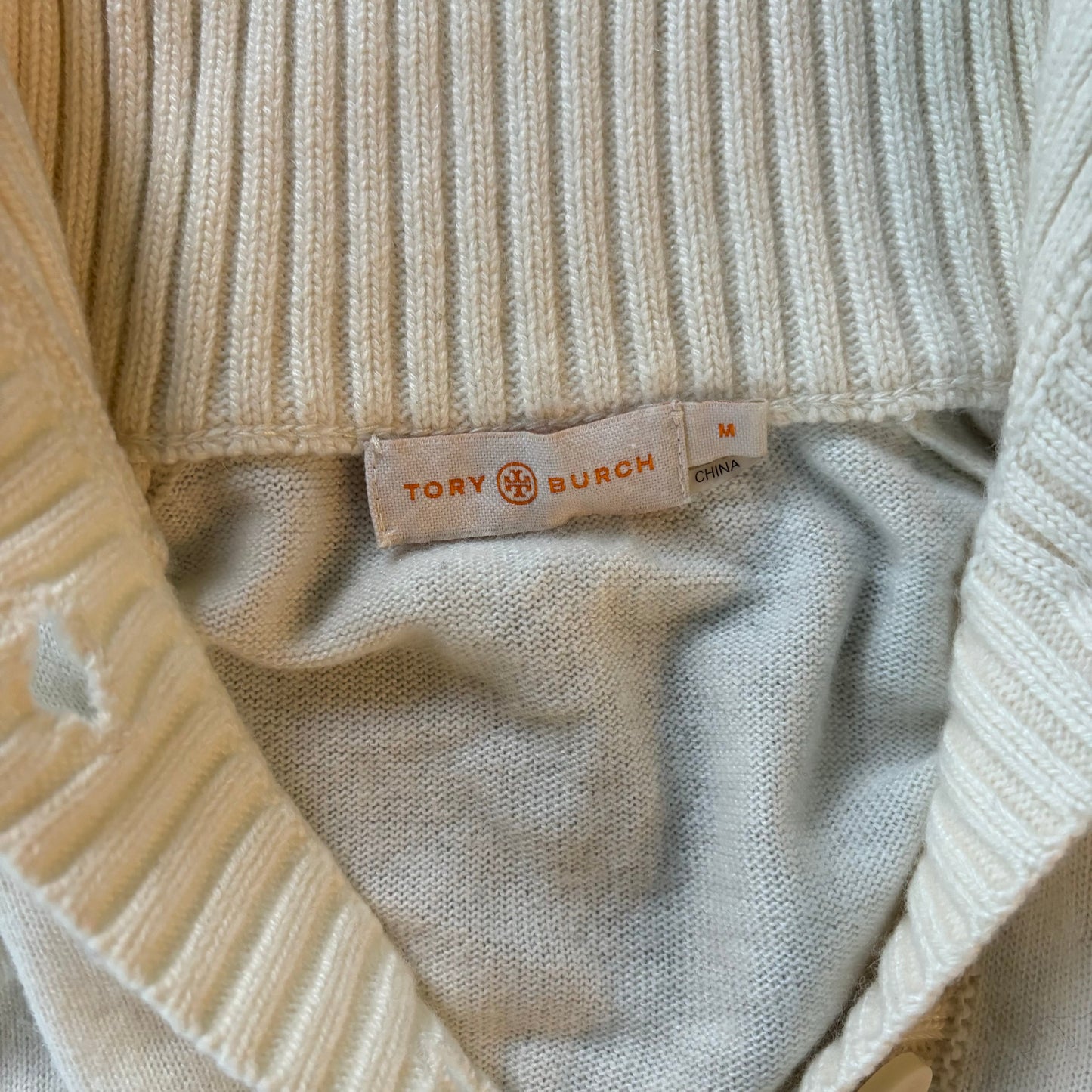 Sweater Designer By Tory Burch In Cream, Size: M