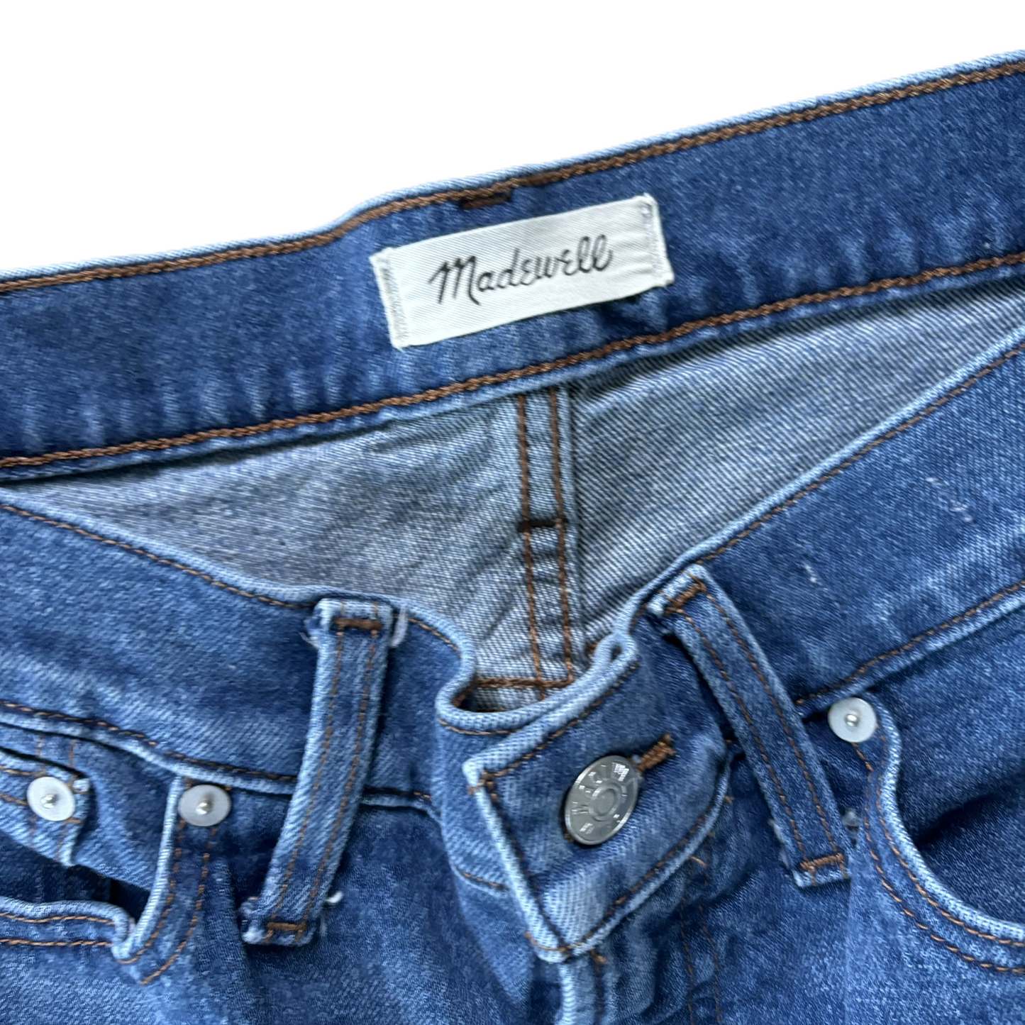 Jeans Straight By Madewell In Blue Denim, Size: 8