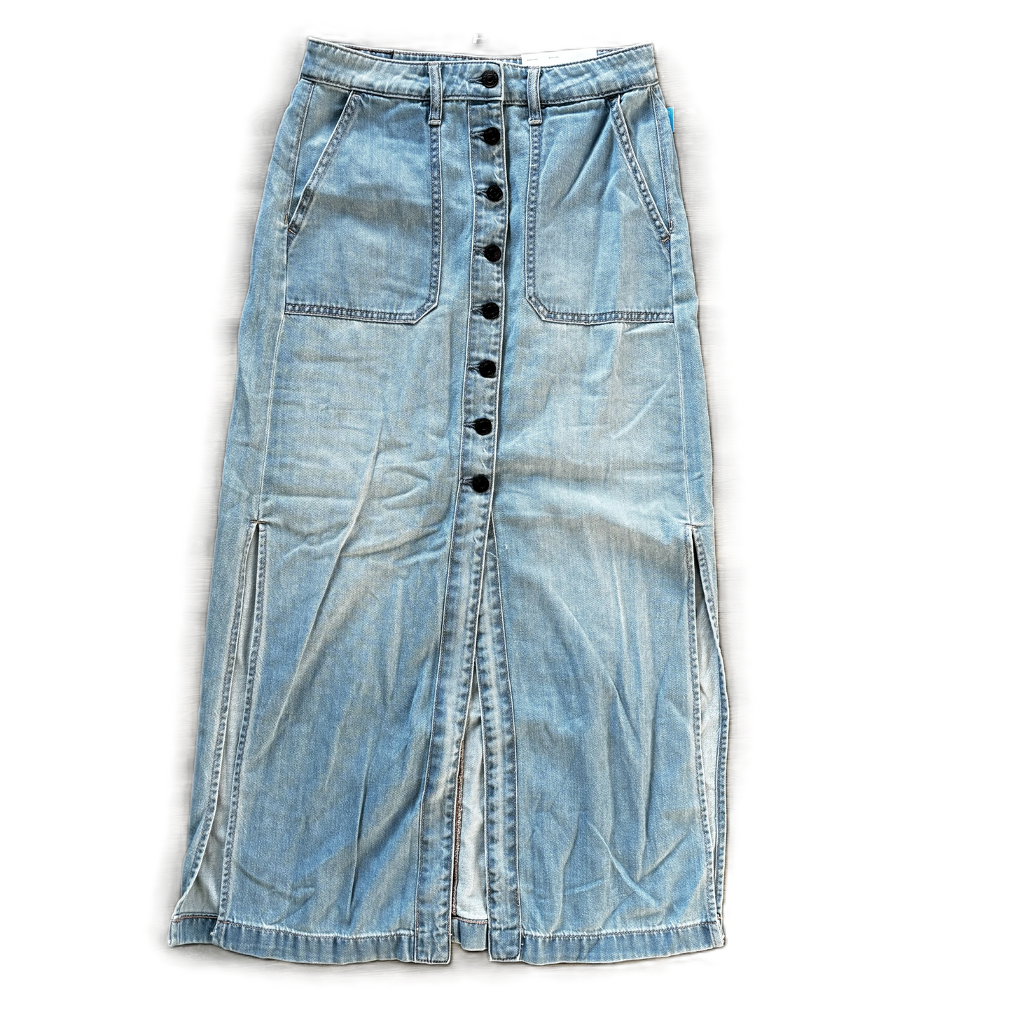 Skirt Maxi By American Eagle In Blue Denim, Size: 4