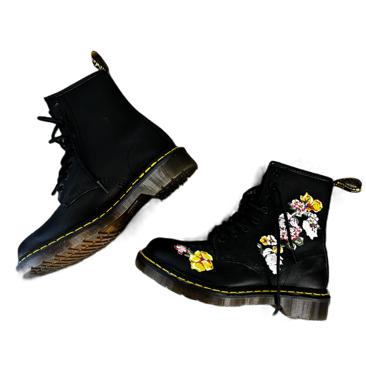 Boots Leather By Dr Martens In Floral Print, Size: 7