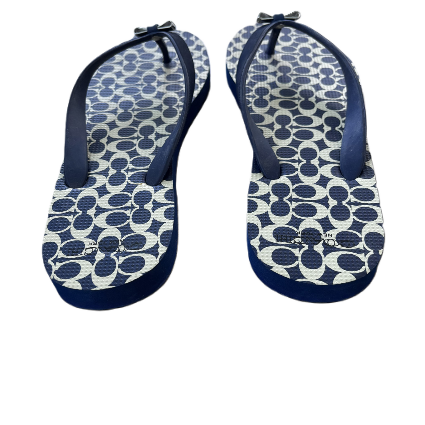 Sandals Designer By Coach In Navy, Size: 9.5