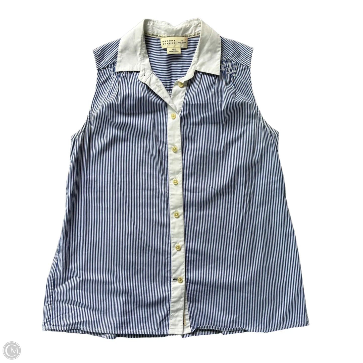 Top Sleeveless Designer By Kate Spade In Striped Pattern, Size: S