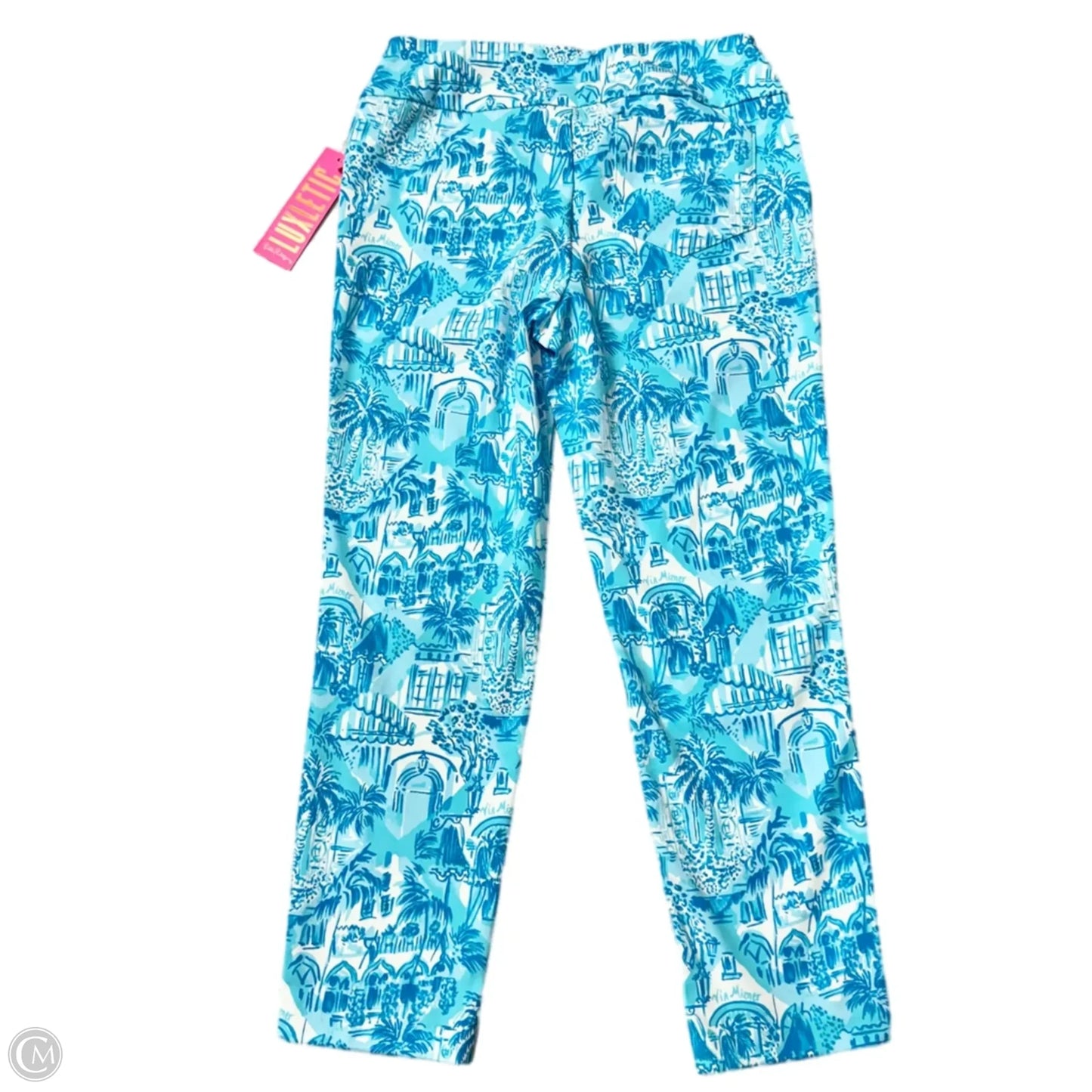 Pants Designer By Lilly Pulitzer In Blue & White, Size: 4