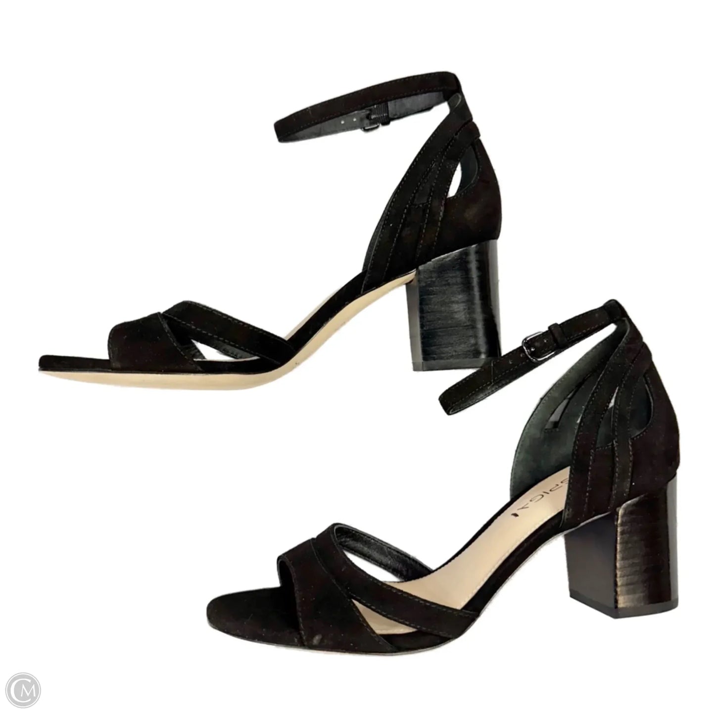 Sandals Heels Block By Via Spiga In Black, Size: 7.5