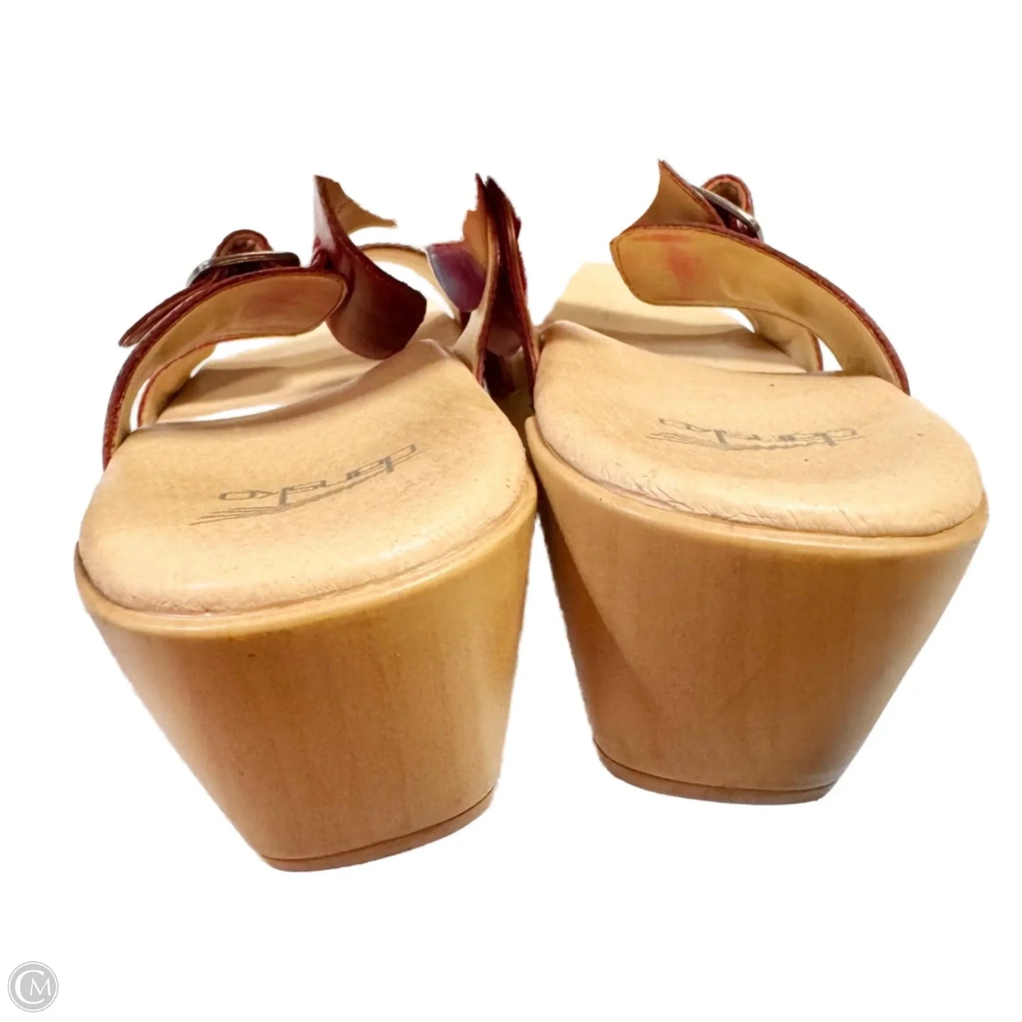 Sandals Heels Block By Dansko In Maroon, Size: 7.5