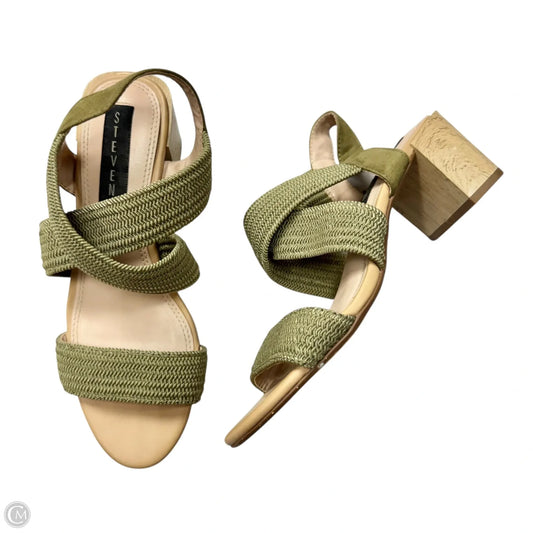 Sandals Heels Block By Steve Madden In Green, Size: 6.5