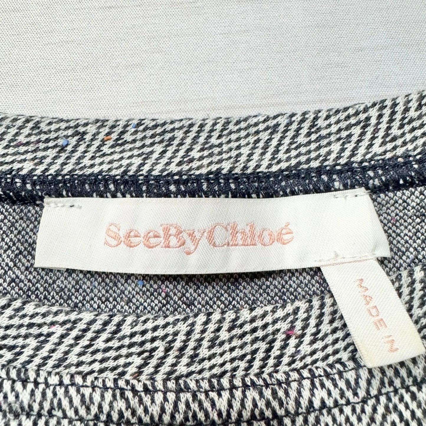 Top 3/4 Sleeve Designer By See By Chloe In Chevron Pattern, Size: M