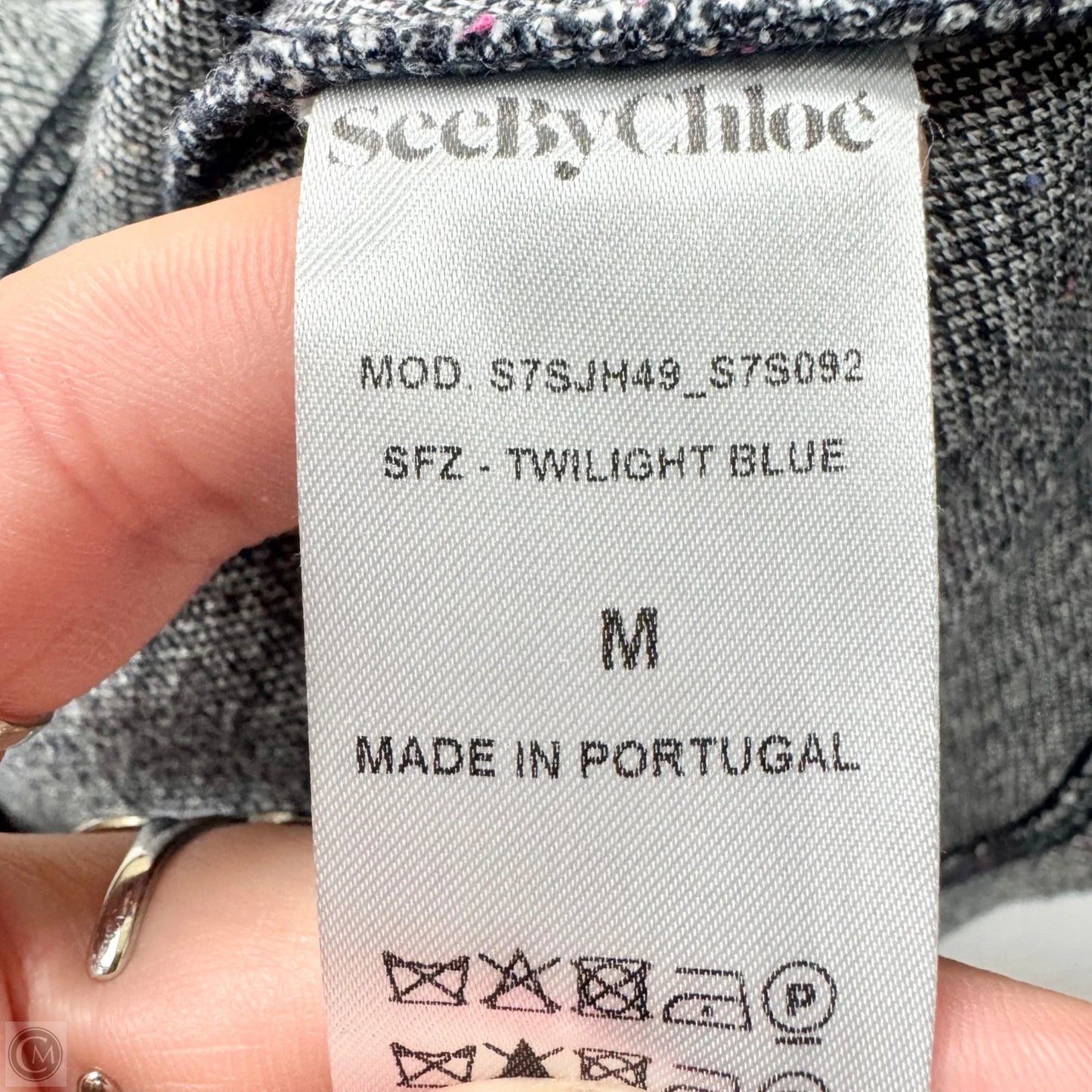 Top 3/4 Sleeve Designer By See By Chloe In Chevron Pattern, Size: M