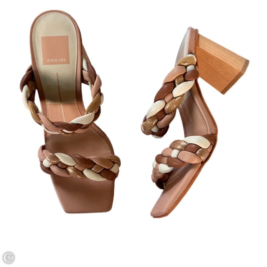 Sandals Heels Block By Dolce Vita In Brown & Pink, Size: 7