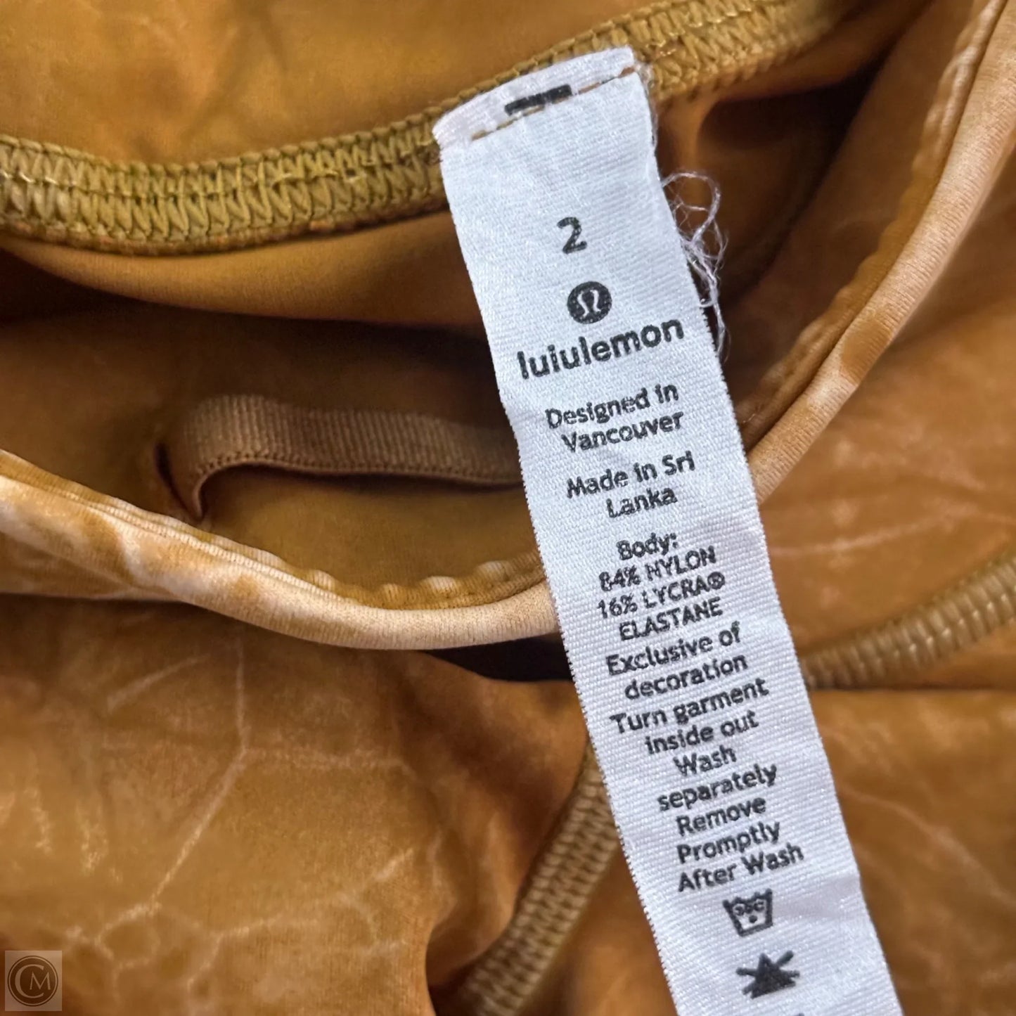 Athletic Leggings By Lululemon In Yellow, Size: Xs