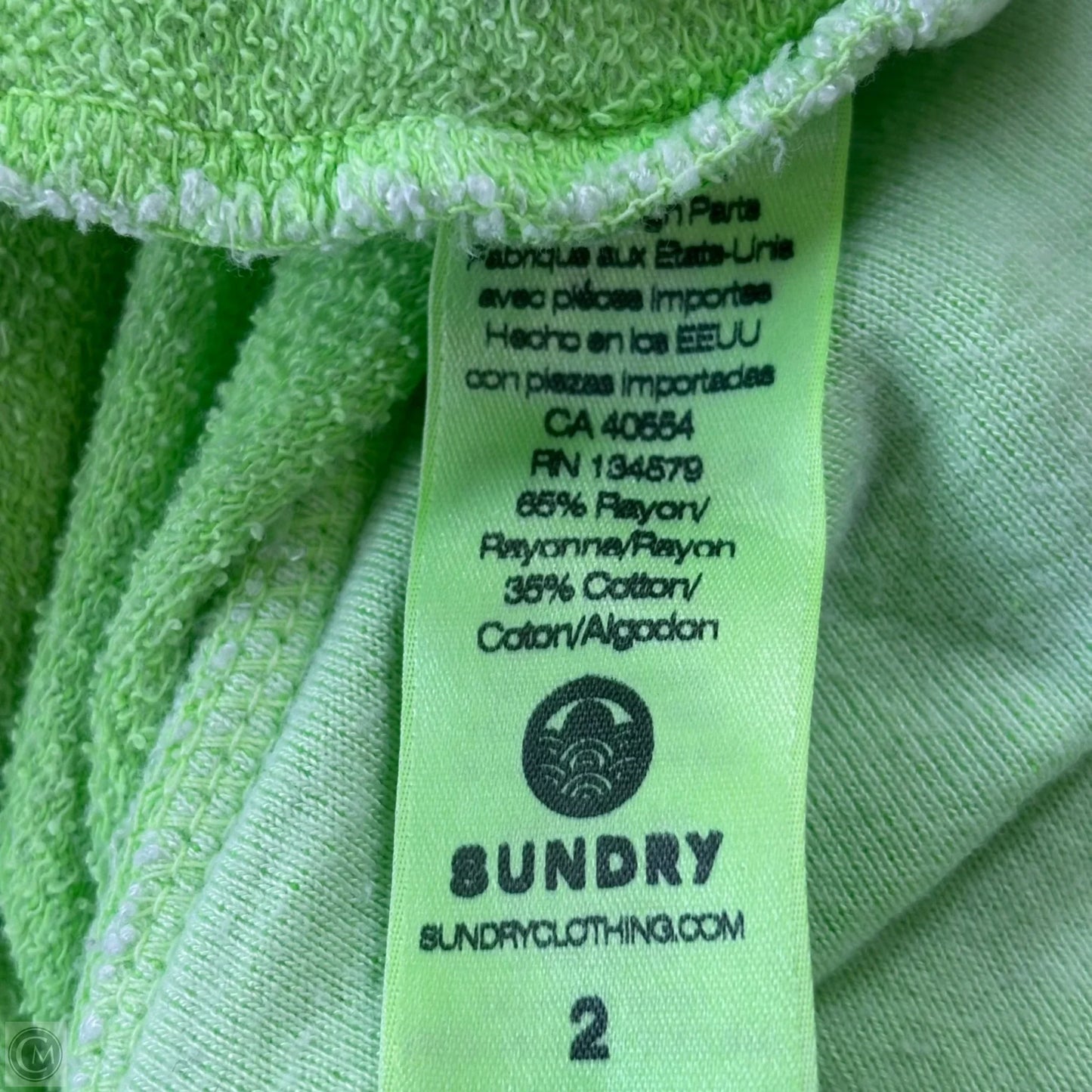 Sweatshirt Hoodie By Sundry In Green, Size: M