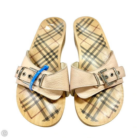 Sandals Luxury Designer By Burberry In Pink, Size: 7.5