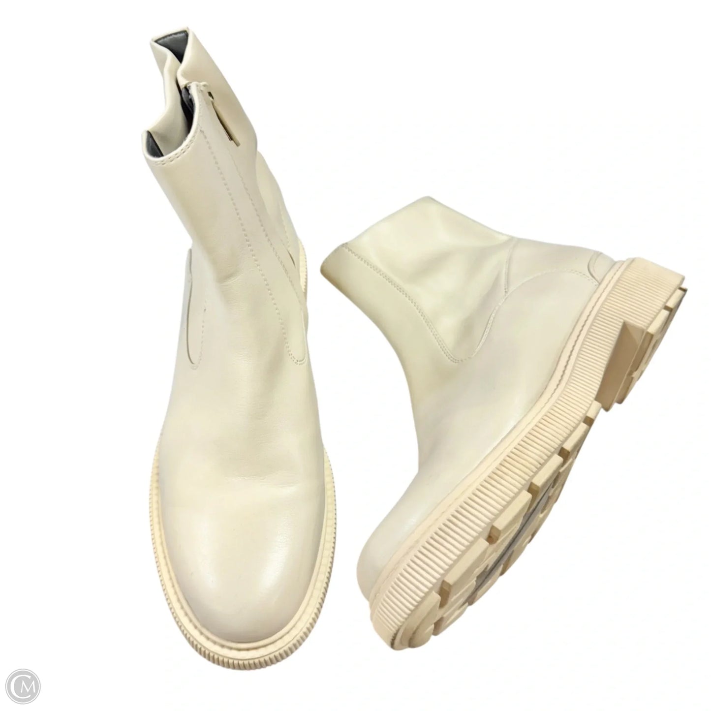 Boots Ankle Flats By Franco Sarto In Cream, Size: 9.5