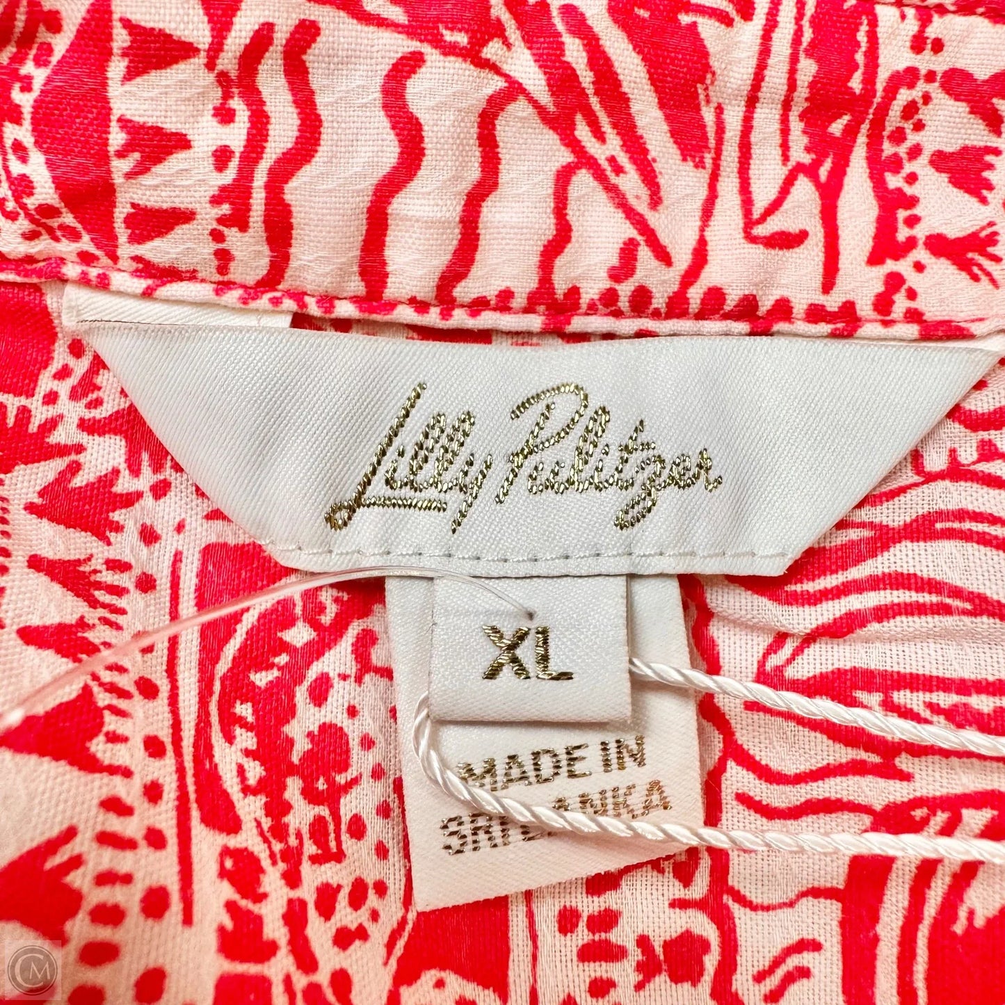 Tunic Designer By Lilly Pulitzer In Orange & White, Size: Xl